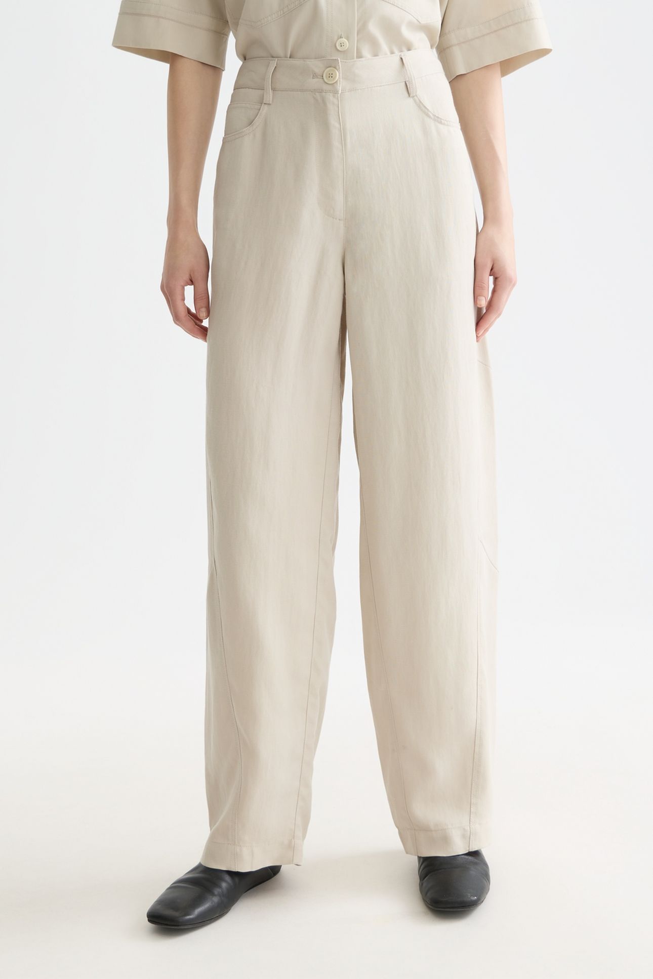 LOTUS - HIGH RISE BARREL LEG TWILL PANTS MOONSTRUCK 1