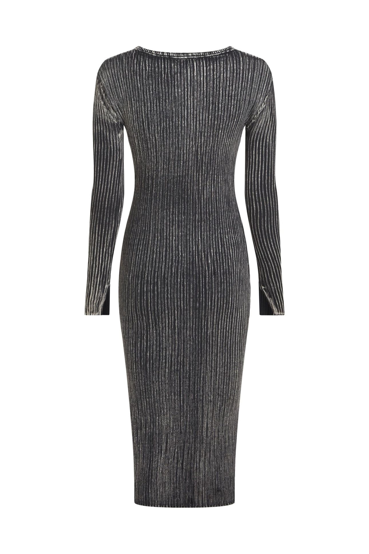 KLJ LS RIBBED DRESS WASHED BLACK 5