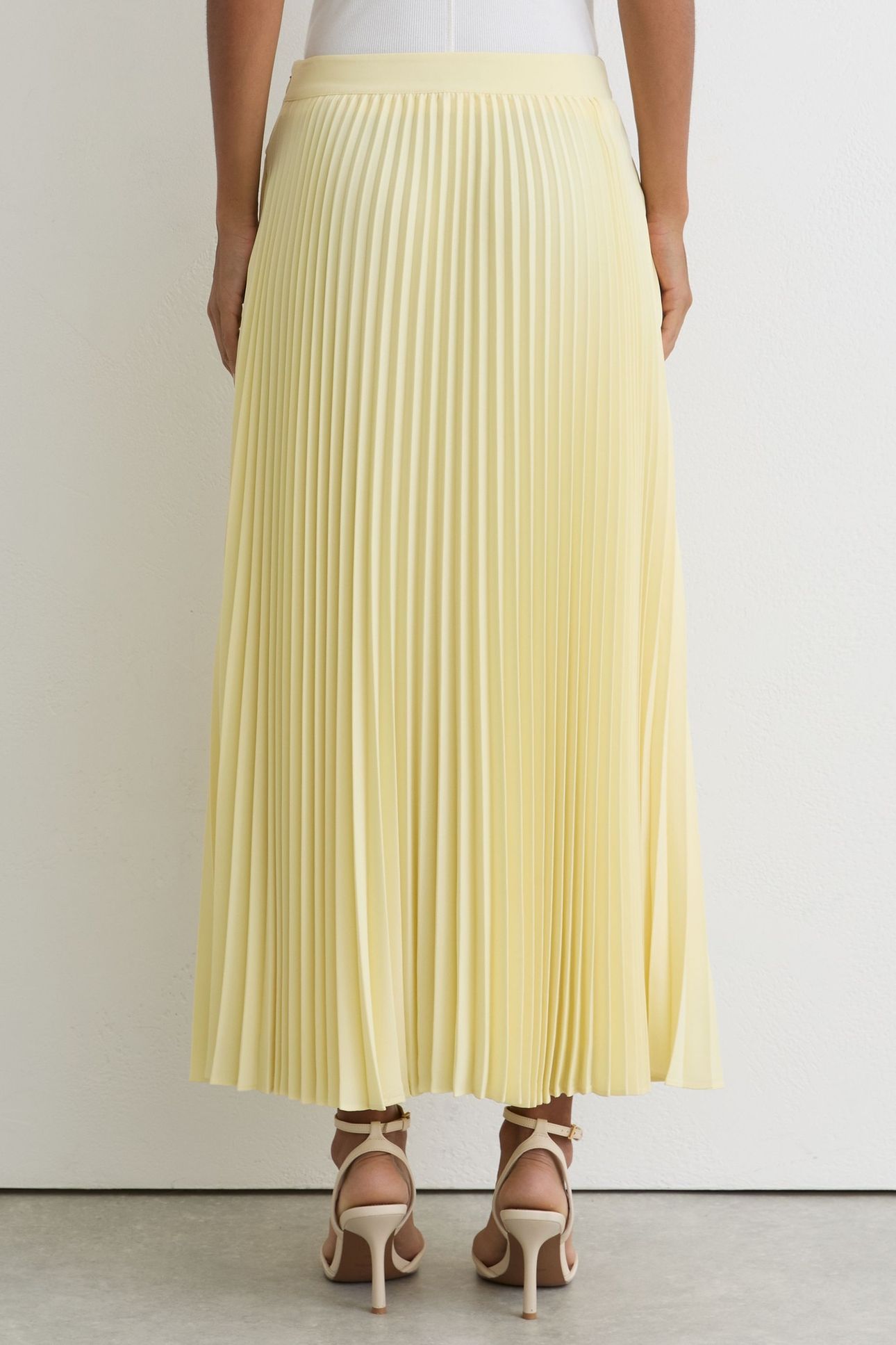 BELTED PLEATED MIDI SKIRT YELLOW 4