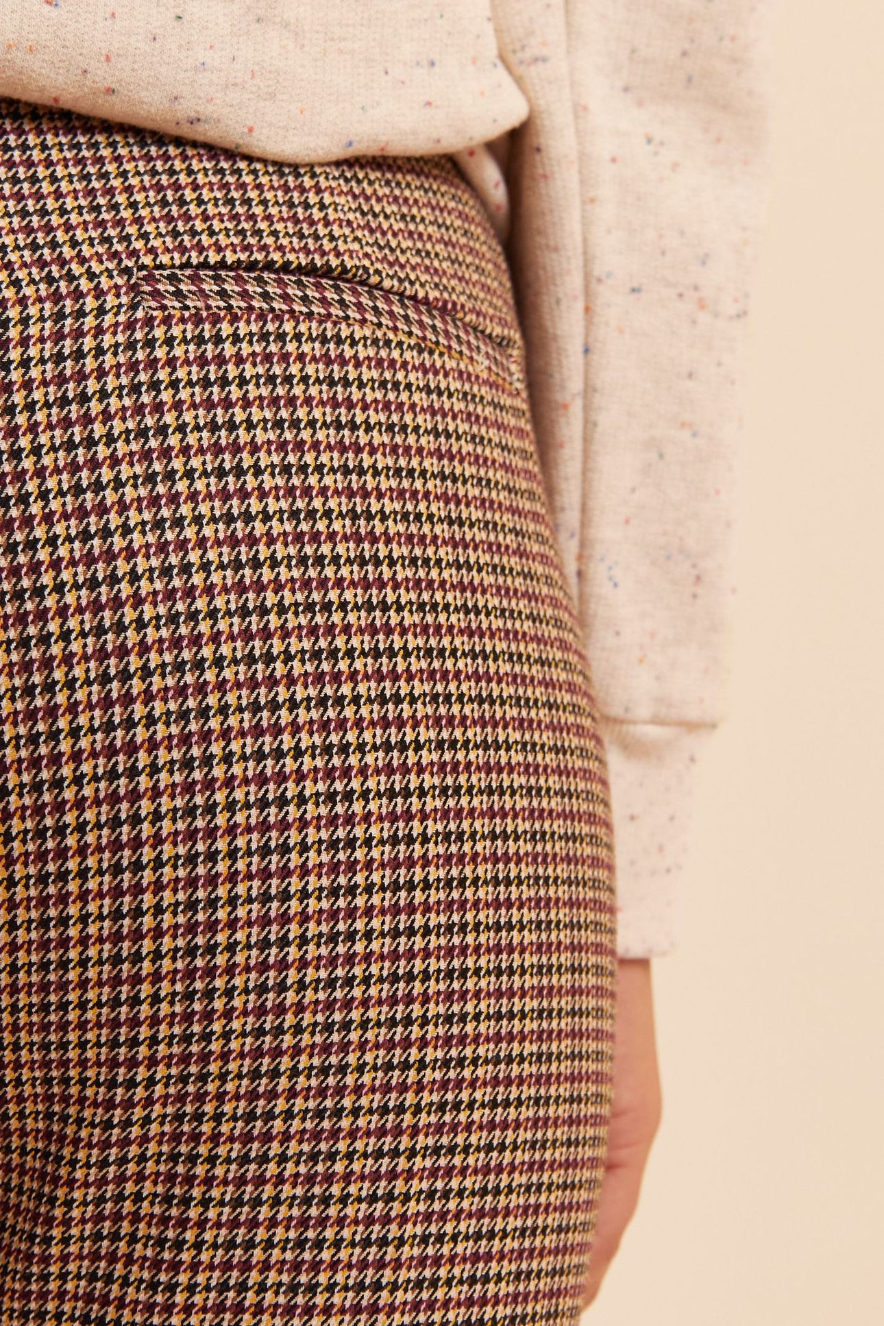 BEIGE HOUNDSTOOTH SUIT TROUSERS LAURENCE 7