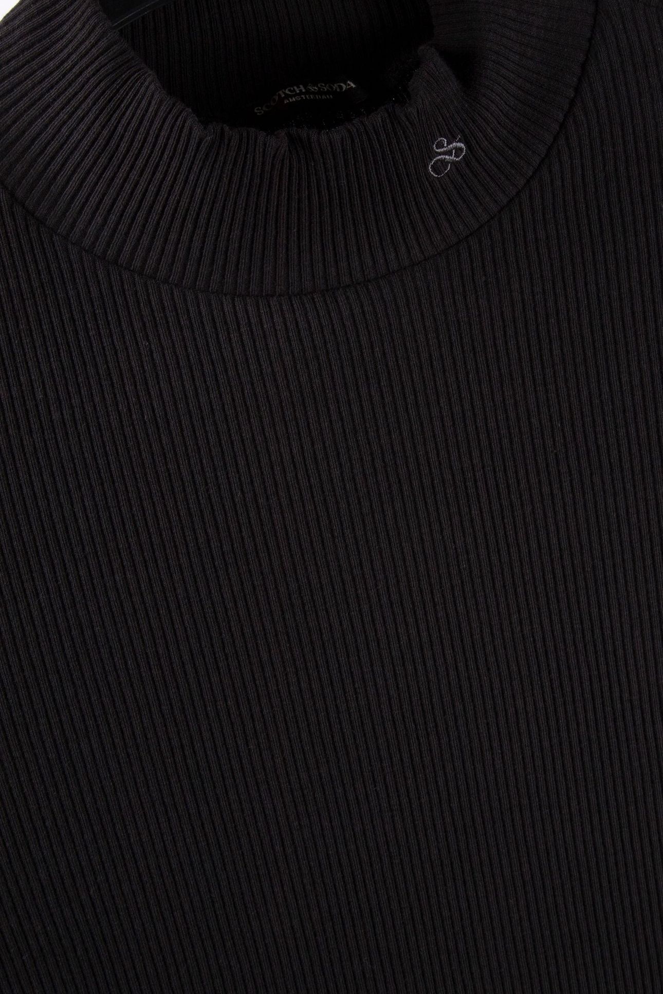 CORE MOCK NECK RIB T-SHIRT BLACK 4