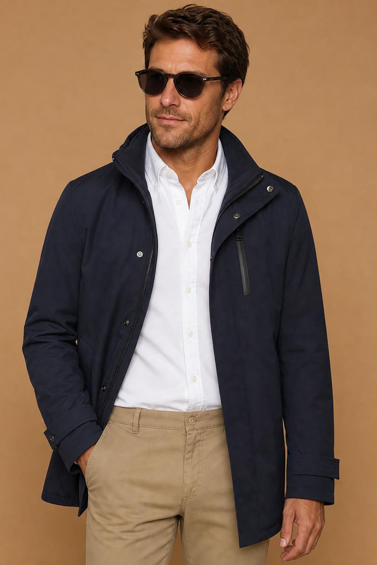 HOODED RAINCOAT NAVY 2