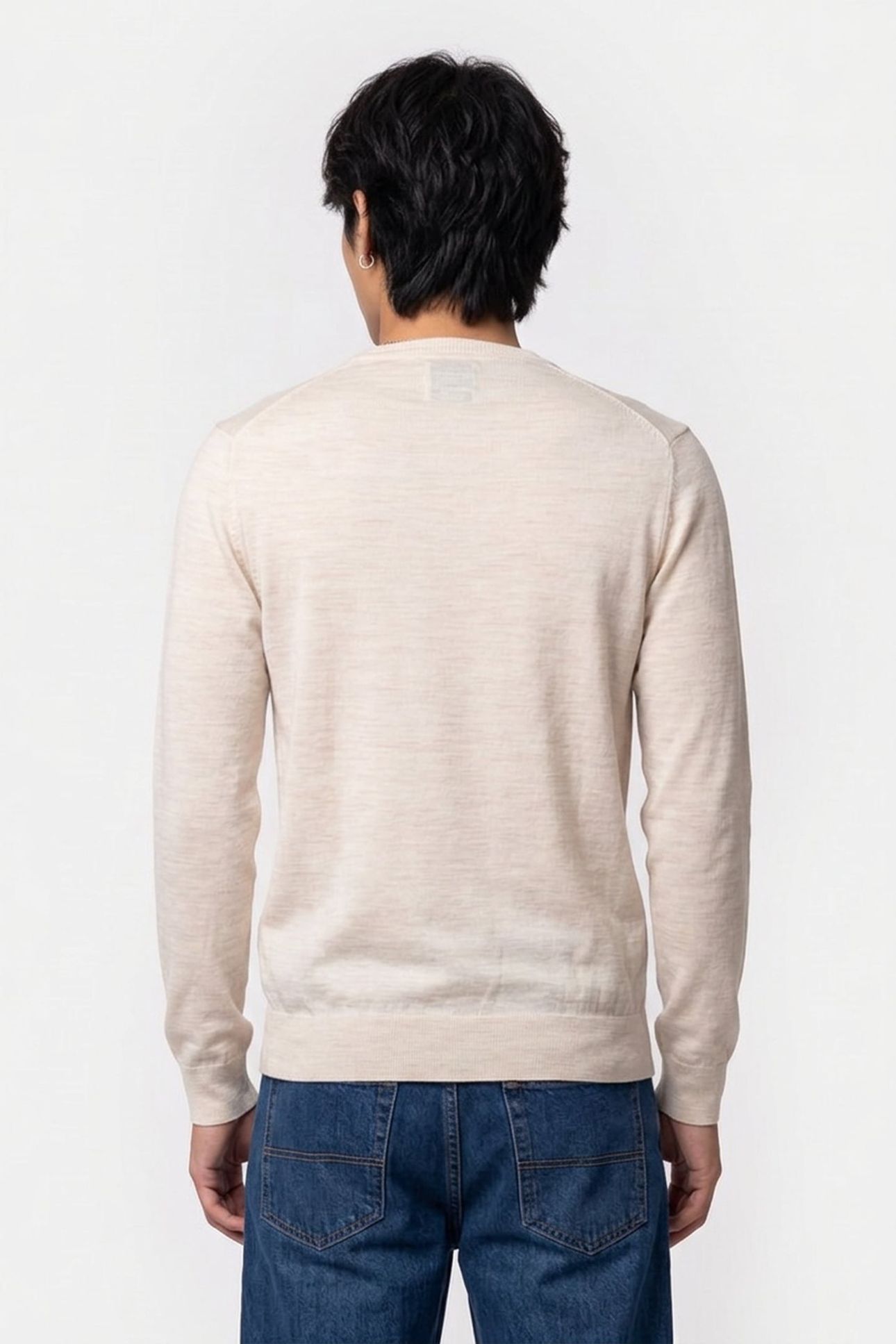 EXTRAFINE MERINO WOOL C-NECK SEED MELANGE 2