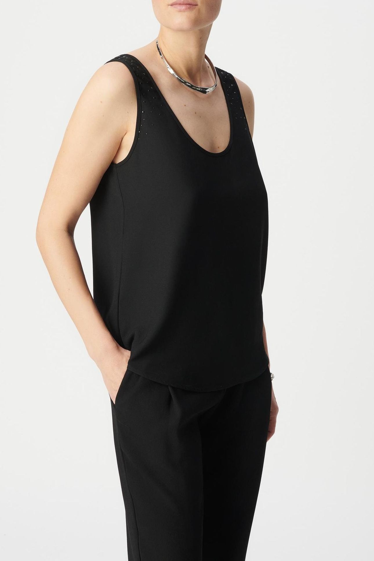 BLACK RECYCLED STUDDED FRONT/BACK REVERSIBLE TOP 3