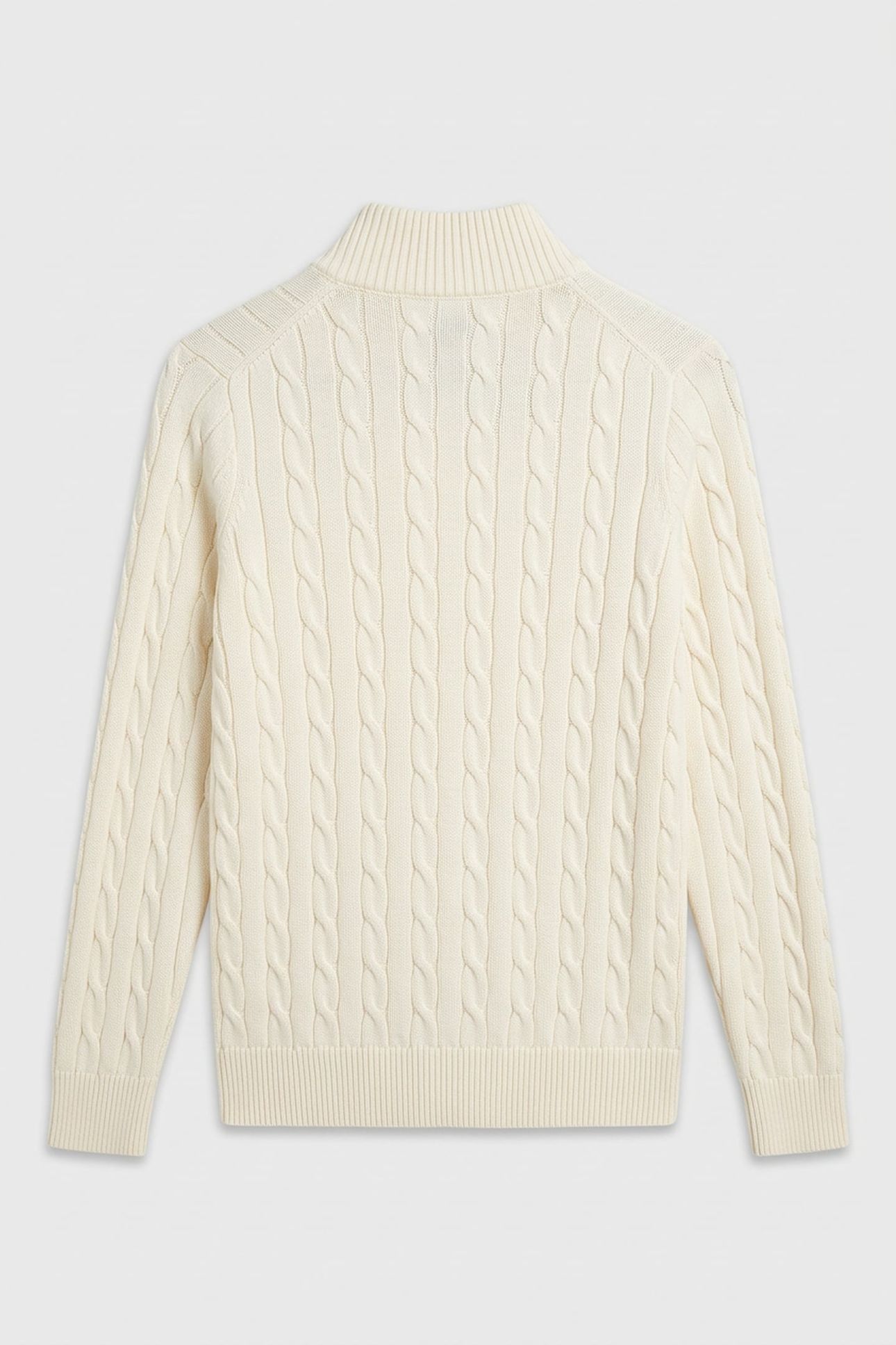 TEEN UNISEX COTTON CABLE FULL ZIP CARDIGAN CREAM 3
