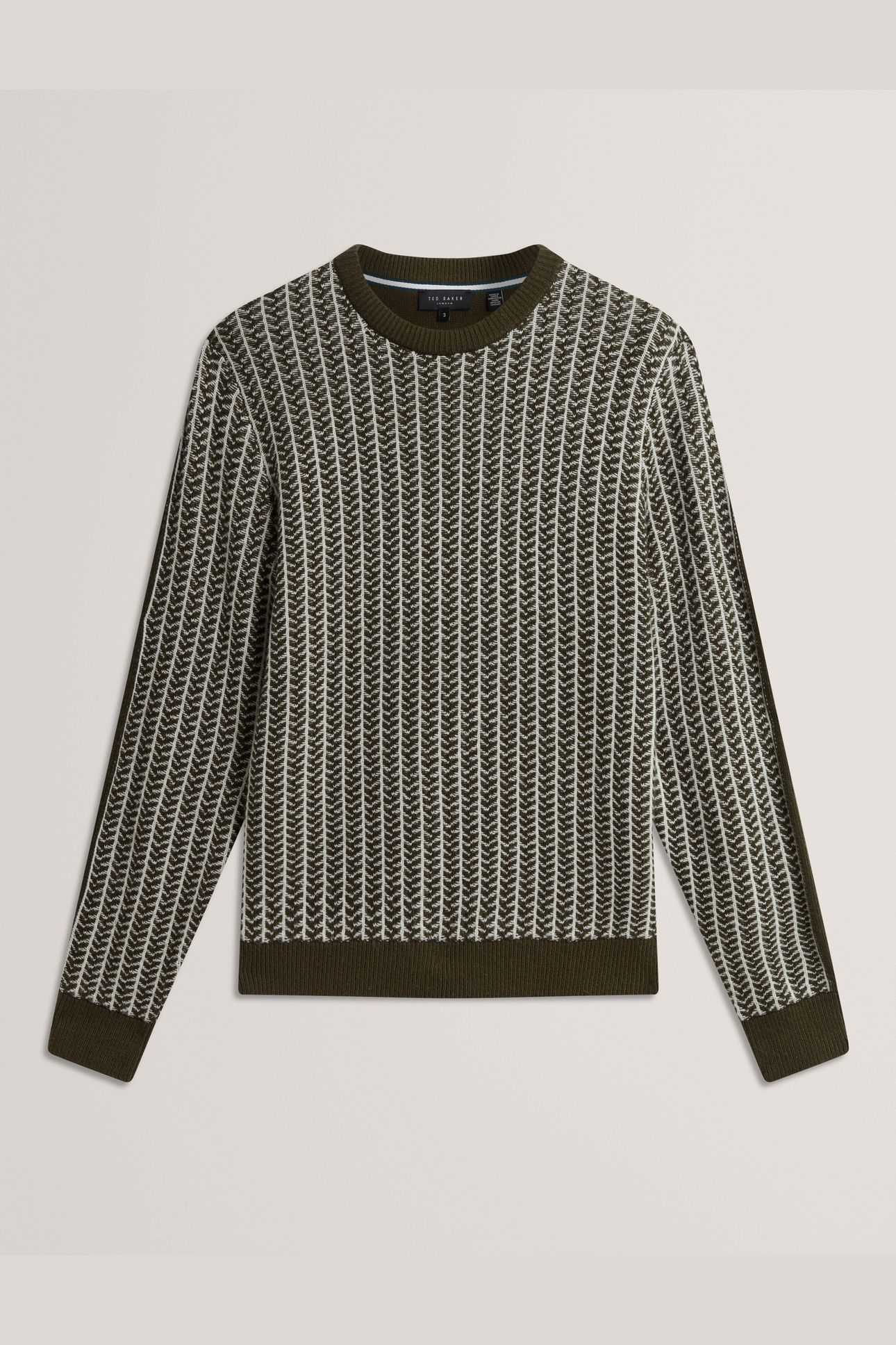 SS TEXTURED CREW NECK OLIVE 3