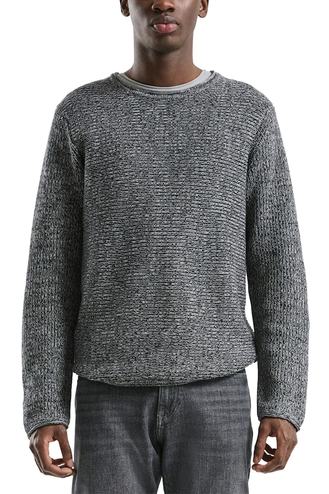 S.OLIVER-QS PULLOVER GREY/BLACK 1