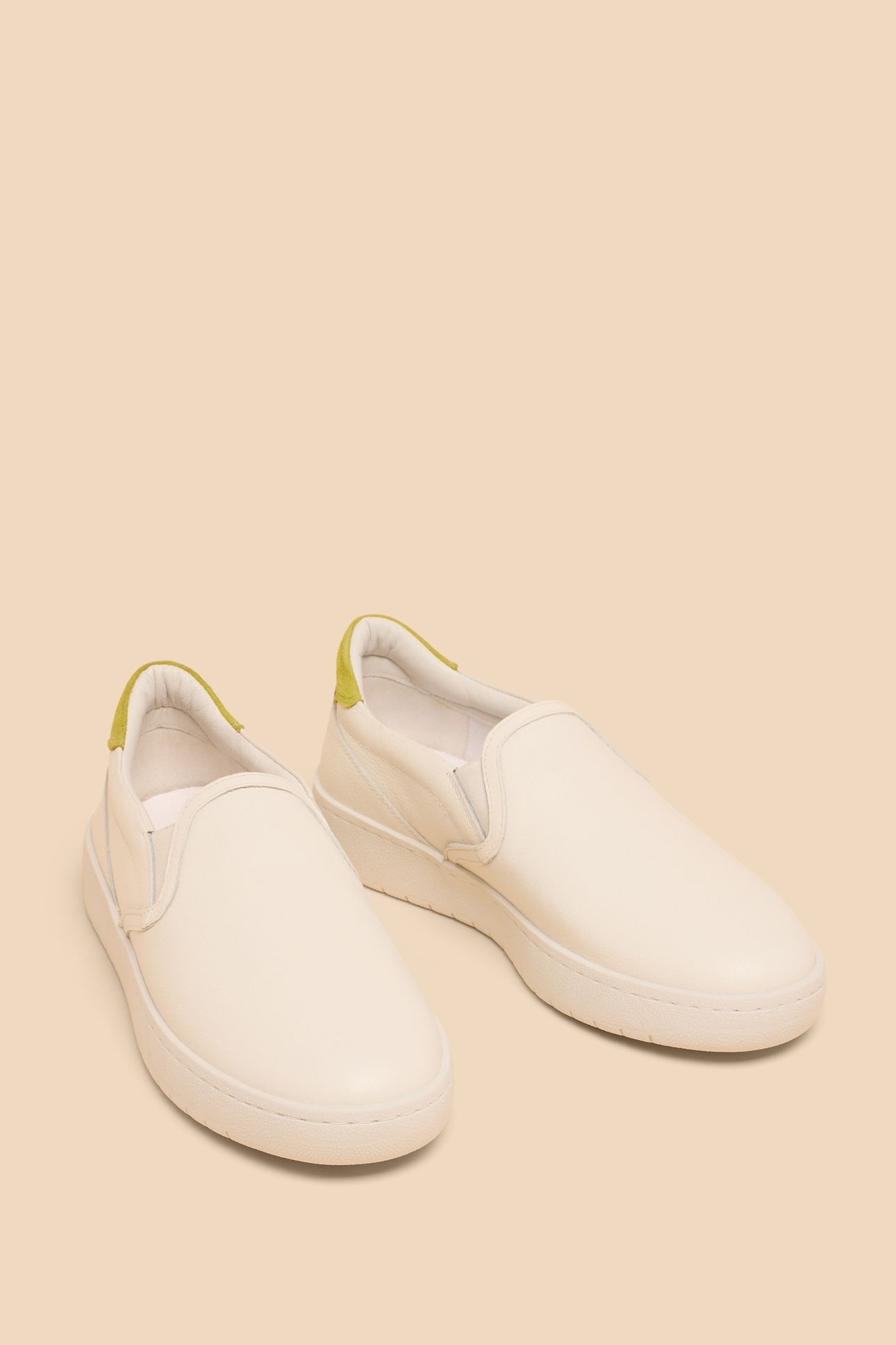 PRIMROSE LEATHER SLIP ON BRIL WHITE 2