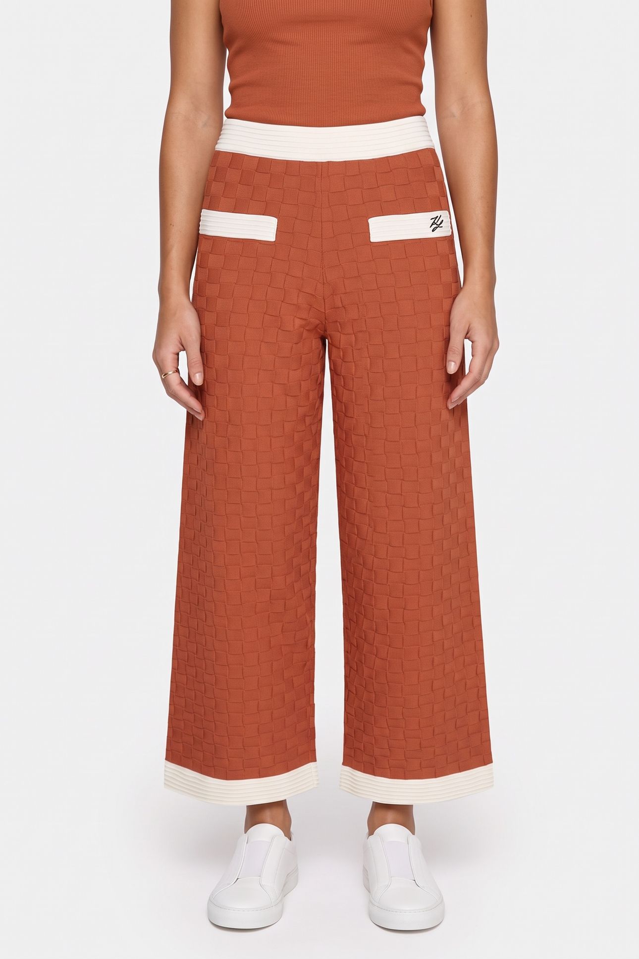 CONTRAST KNIT PANTS CINNABAR 3