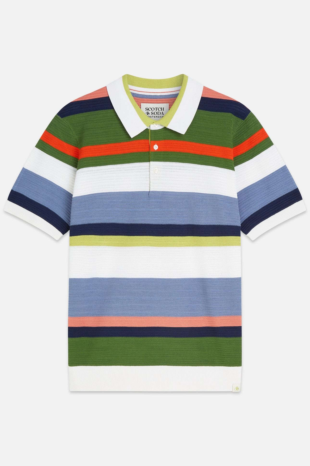 STRUCTURED STRIPED KNITTED POLO WHITE/PASTEL 1