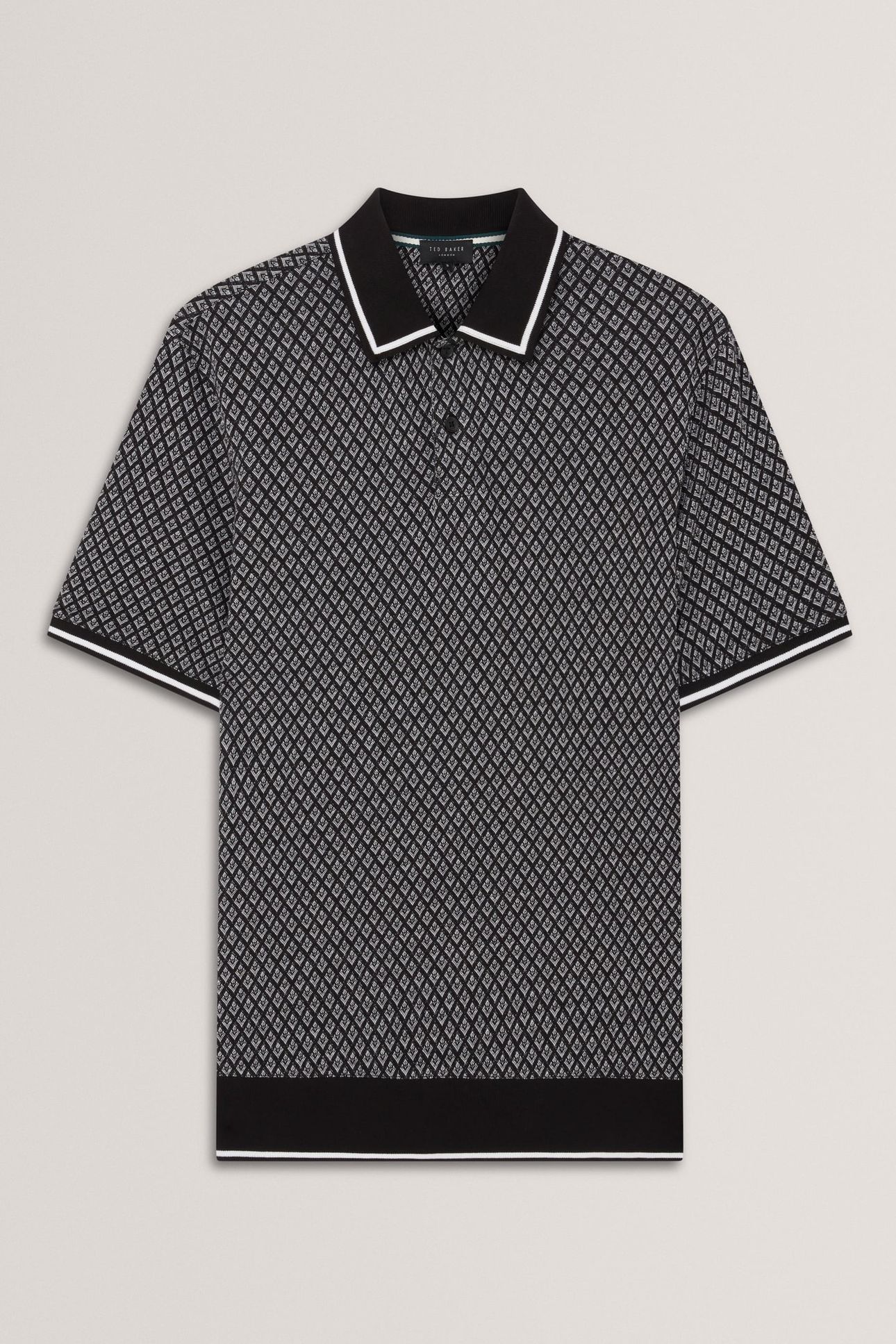 SS REGULAR GEO TEXTURED POLO BLACK 3