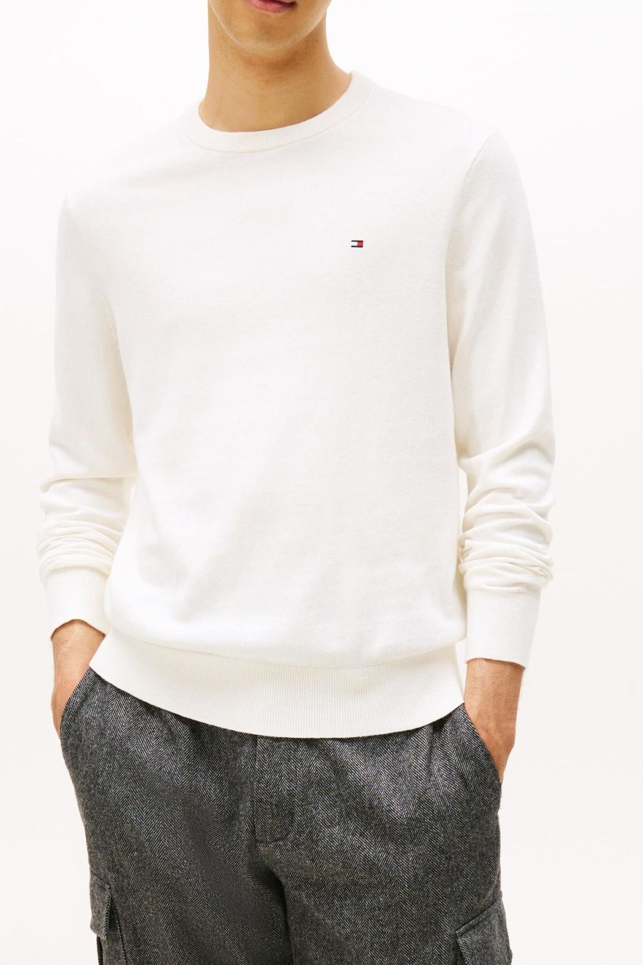 PIMA COTTON CASHMERE SWEATER IVORY PETAL 1