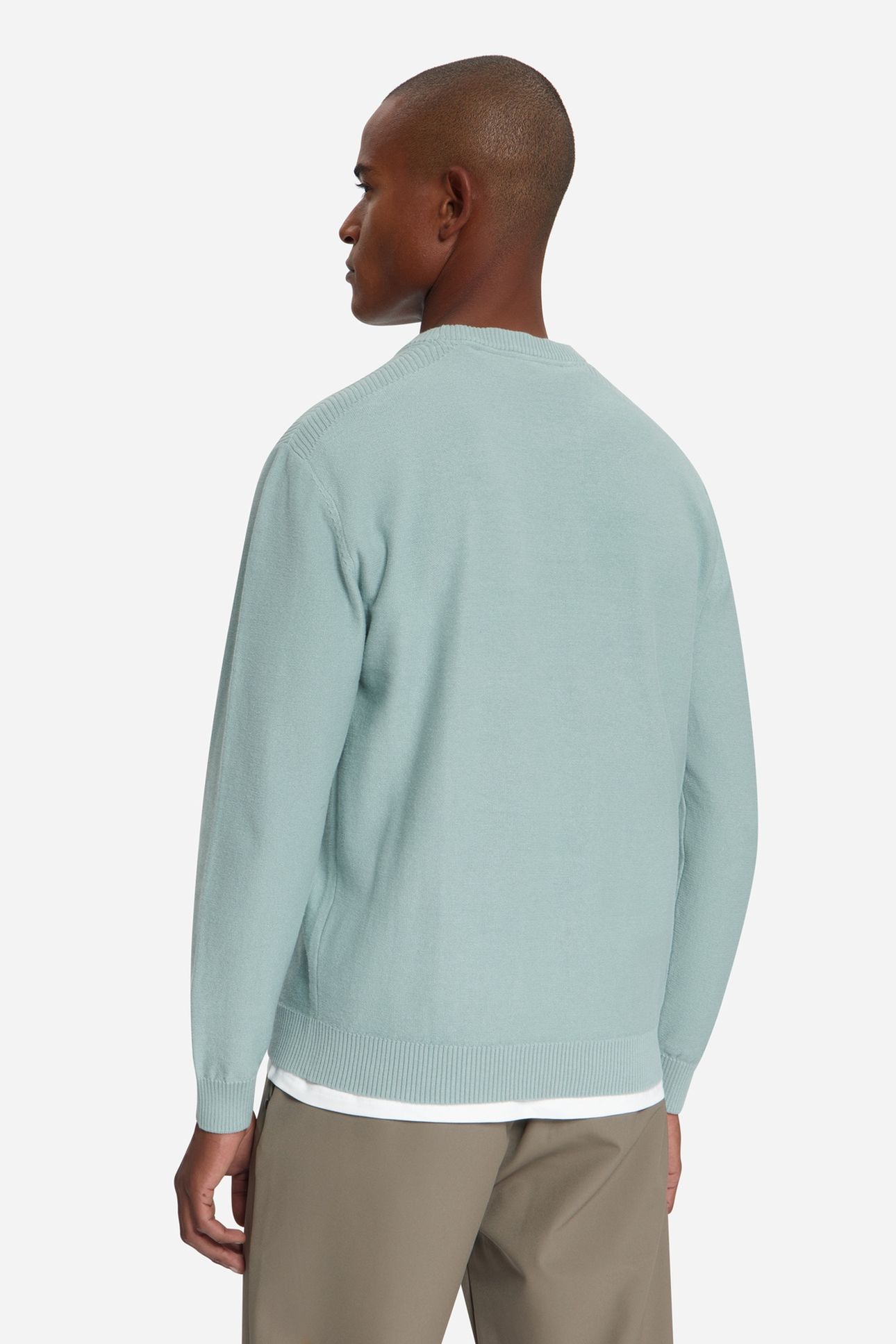 PULLOVER CREWNECK SHOULDER DETAIL DUSTY BLUE 2