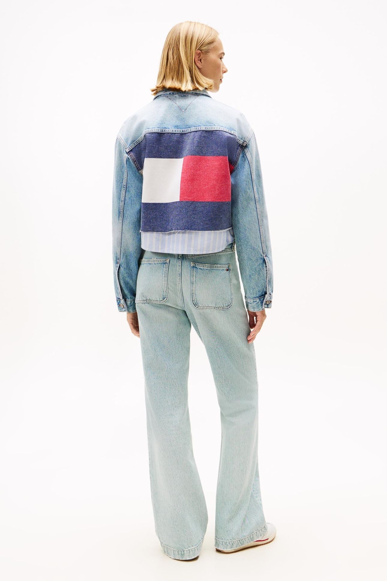 CROPPED TRUCKER JACKET RWB DENIM MID LIGHT BLUE 2