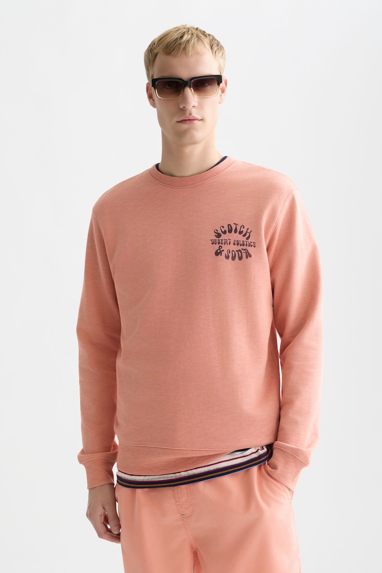 LEFT CHEST LOGO REGULAR-FIT SWEATSHIRT BRIGHT RED 1