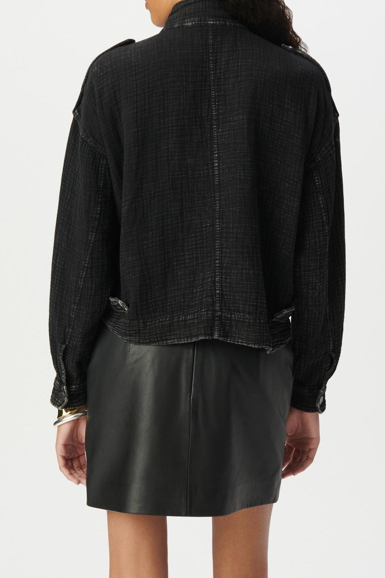GREY ORGANIC COTTON GAUZE OVERSIZED JACKET 2