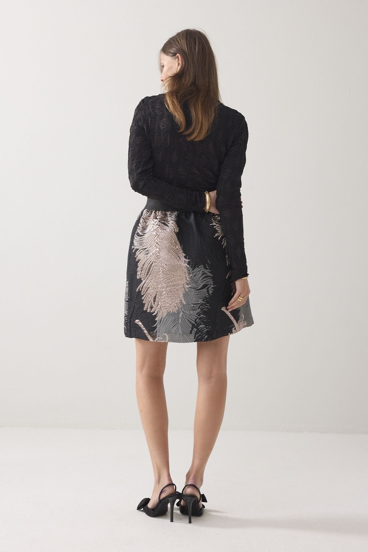 SKIRT LEAVES JACQUARD PRINTS 2