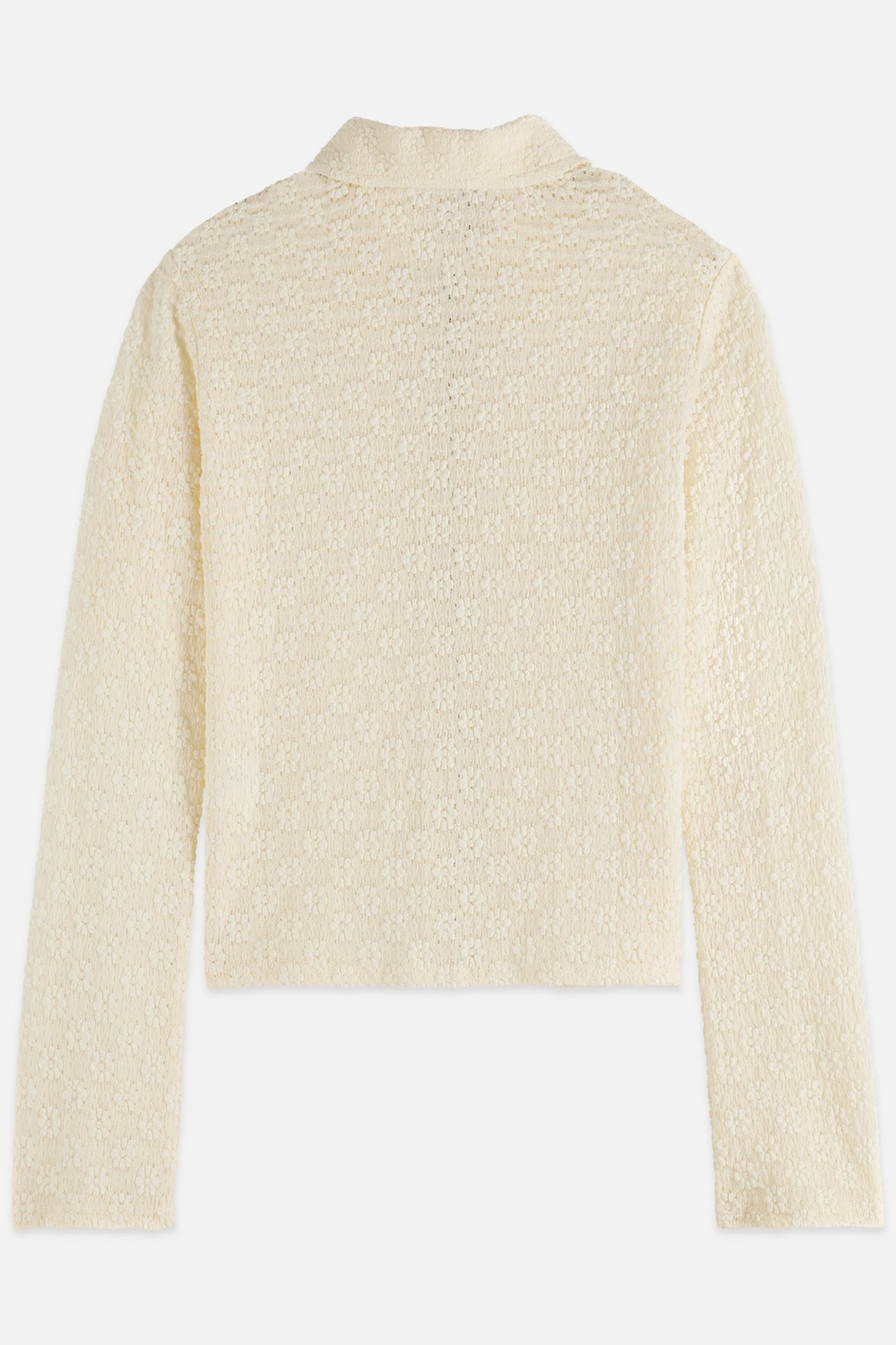 ZIP THROUGH OPEN STRUCTURE LONG SLEEVE T-SHIRT EGGNOG 2
