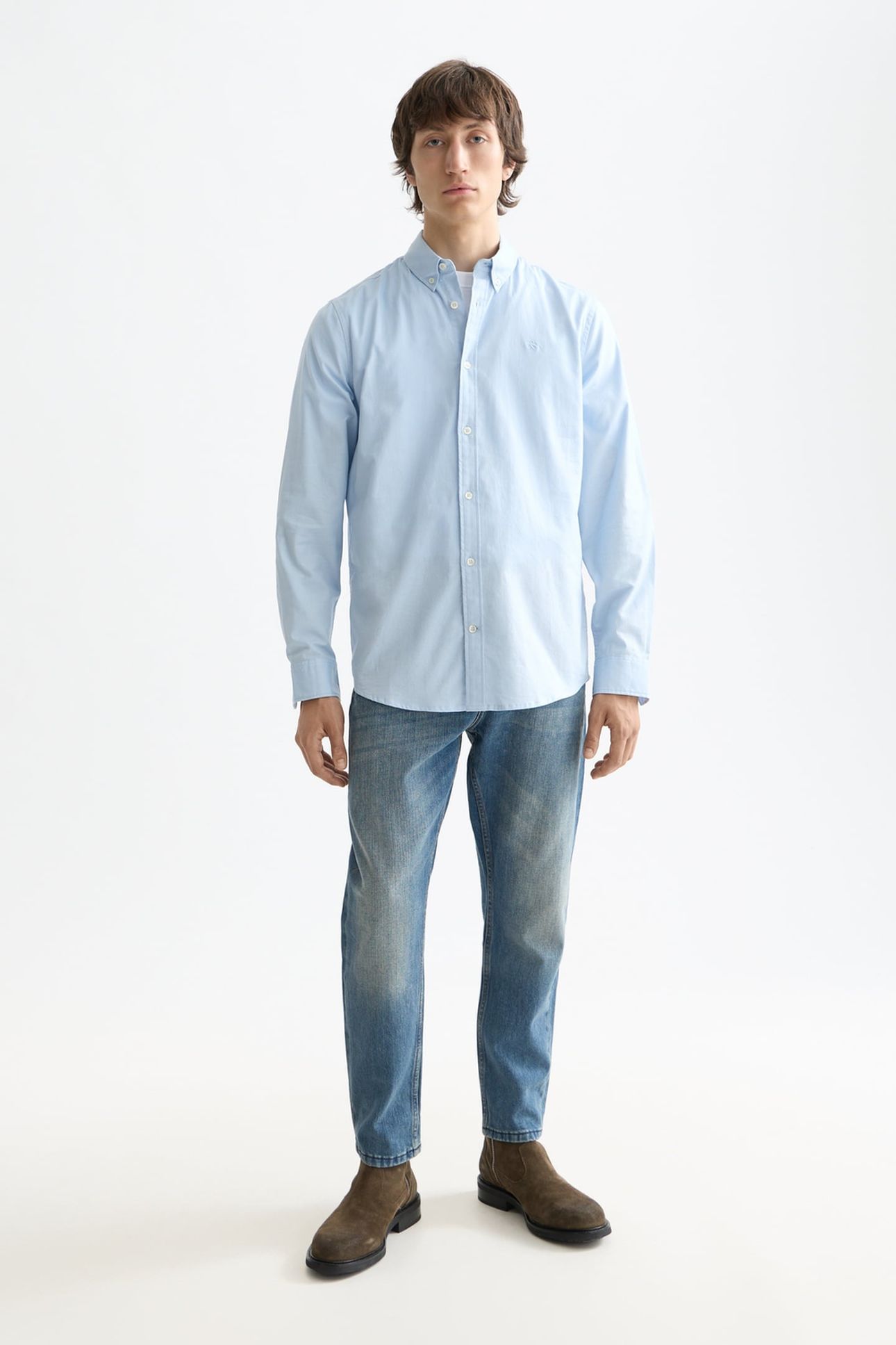 OXFORD SOLID REGULAR-FIT SHIRT MEDIUM BLUE 3