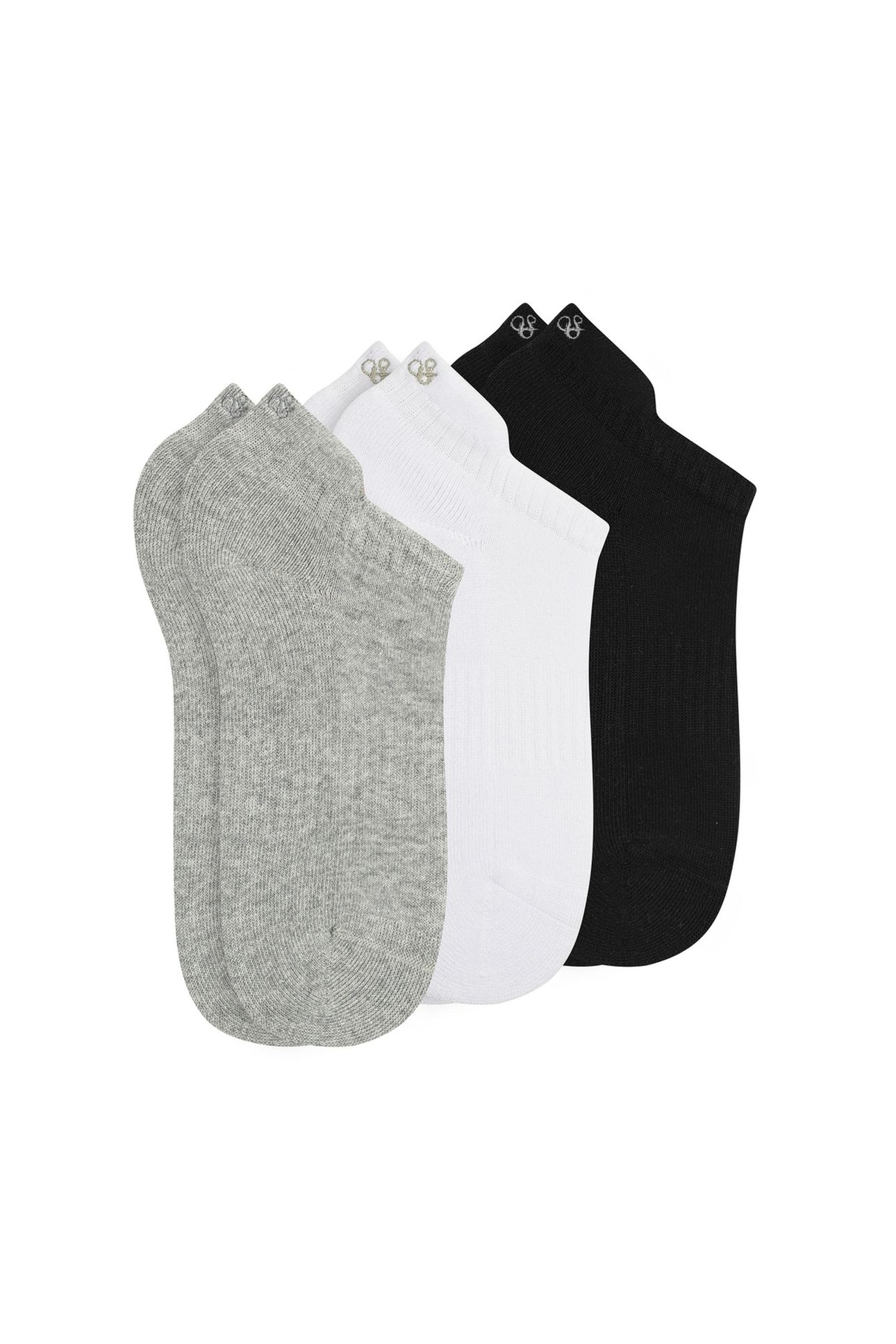3PK WOMENS 1/2 TERRY LOW CUT MEDIUM GREY 1