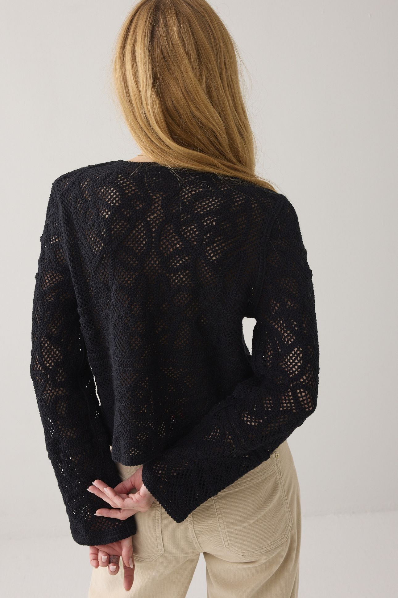 CARDIGAN MACRAME KNIT BLACKS 3