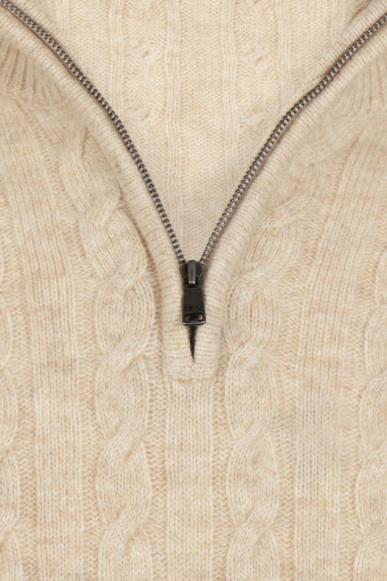CABLE ZIP MOCK SWEATER STONE 4