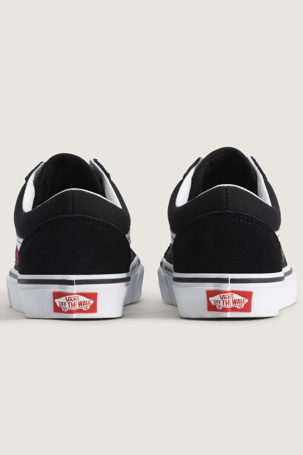 UNISEX OLD SKOOL ROSE EMBROIDERY BLACK/RED 4
