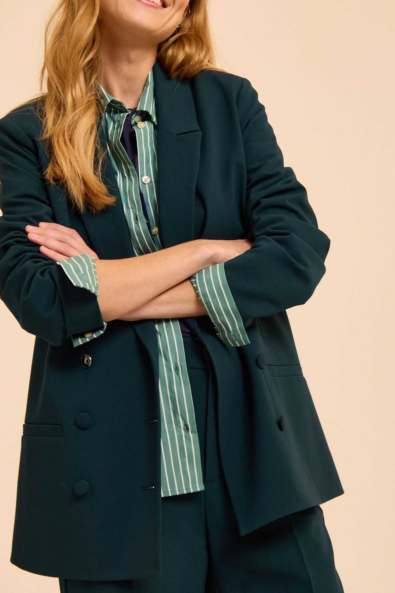 GREEN DOUBLE-BREASTED SUIT JACKET EMMA 5