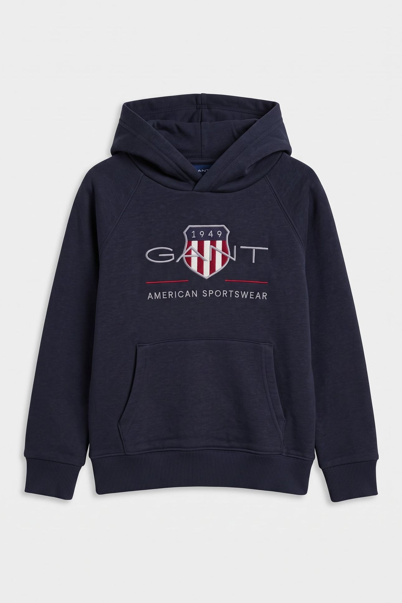 KIDS UNISEX ARCHIVE SHIELD RAGLAN HOODIE EVENING BLUE 1