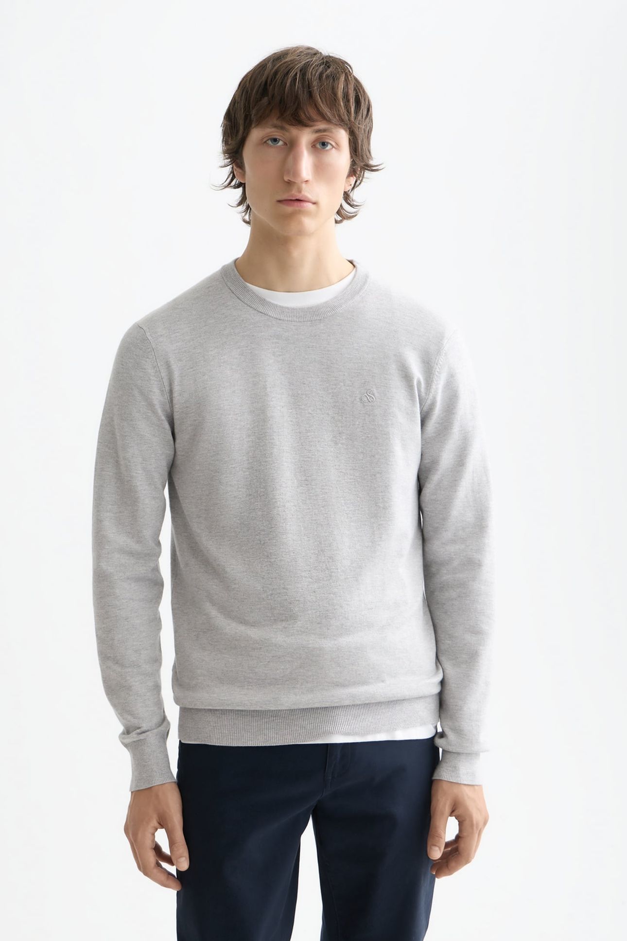ECOVERO REGULAR-FIT PULLOVER LIGHT PASTEL GREY 1