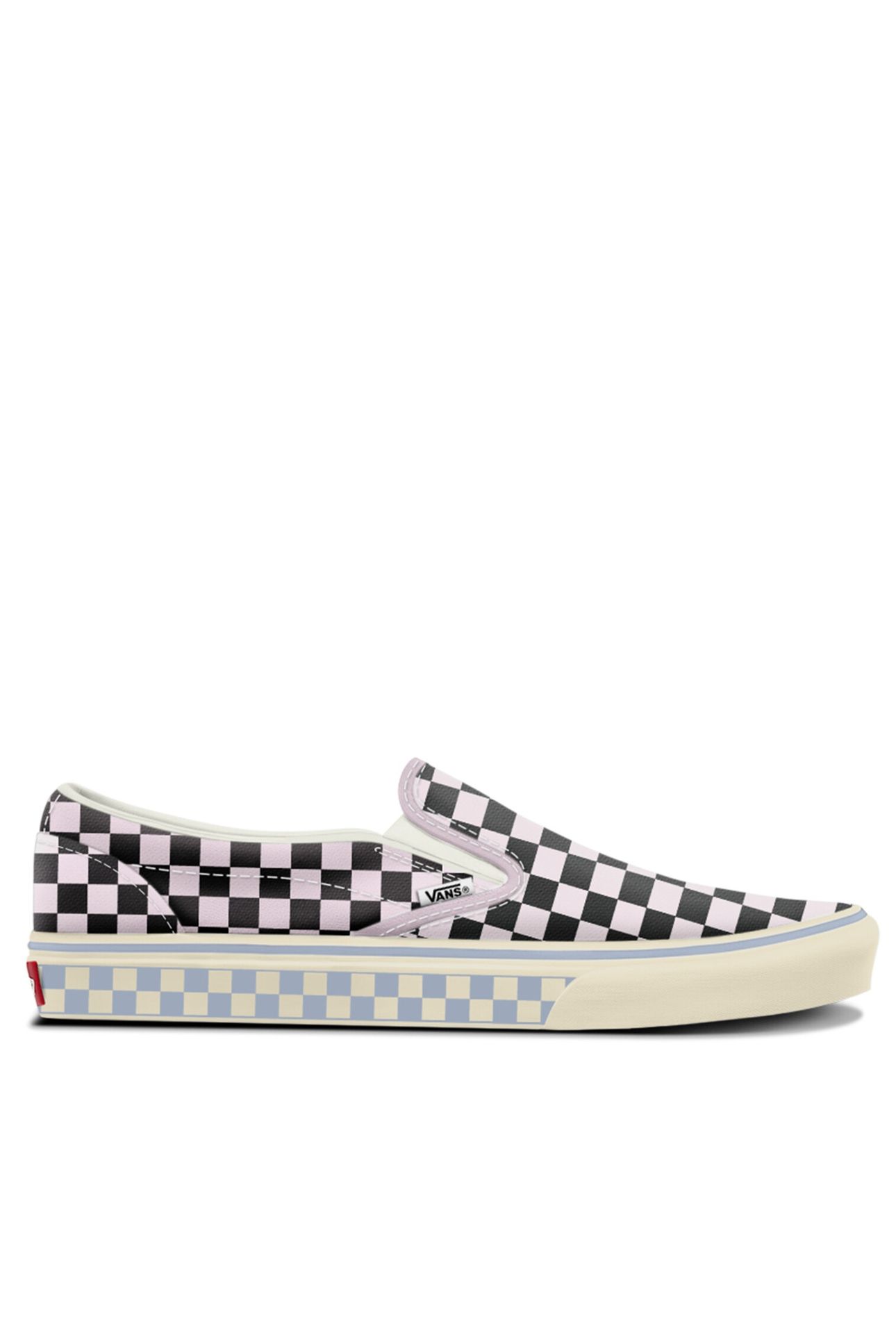 UNISEX CLASSIC SLIP-ON CHECKERBOARD PALE PETAL PINK/BLACK 1