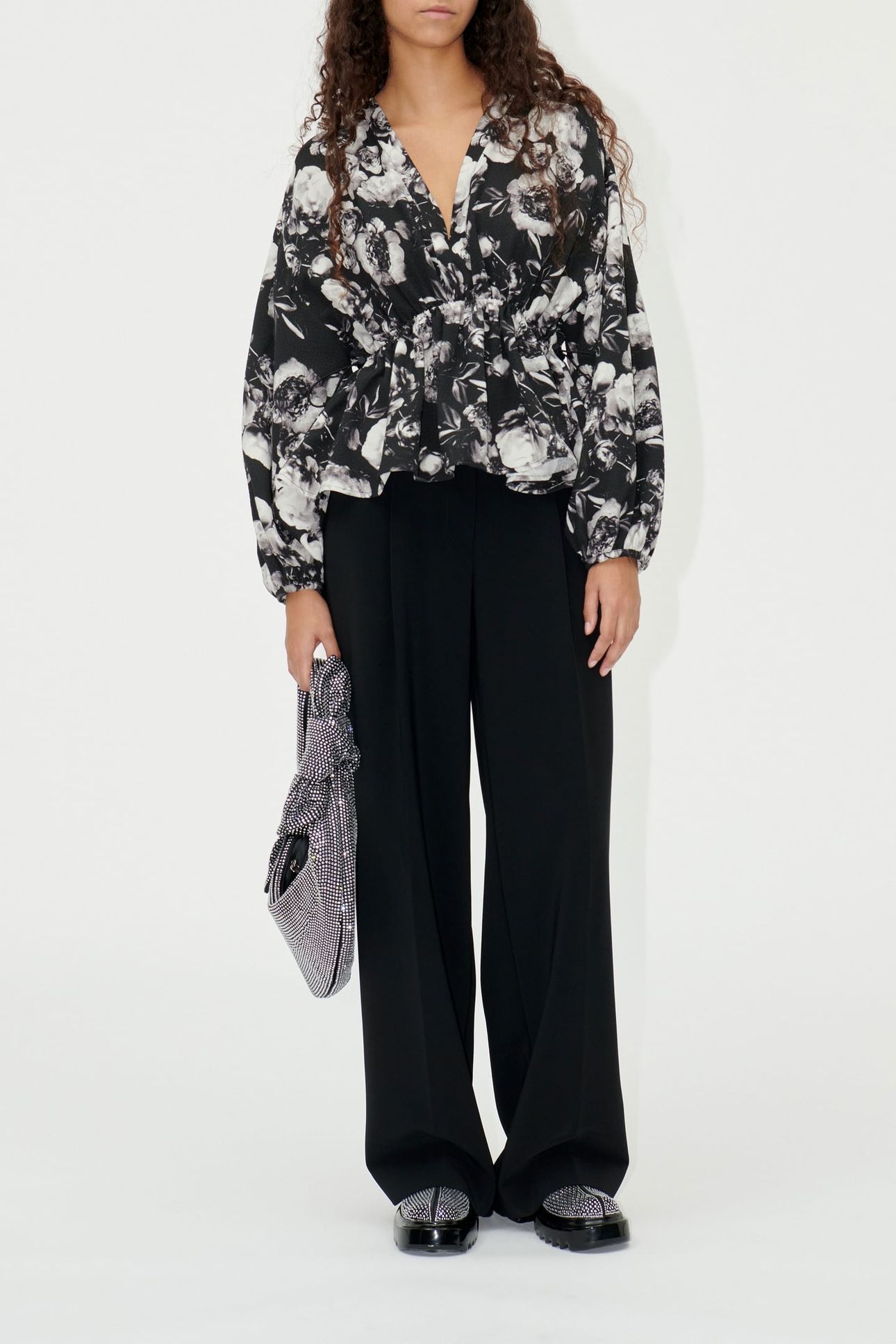 TONI TOP LONG SLEEVE METALIZED PEONIES 1