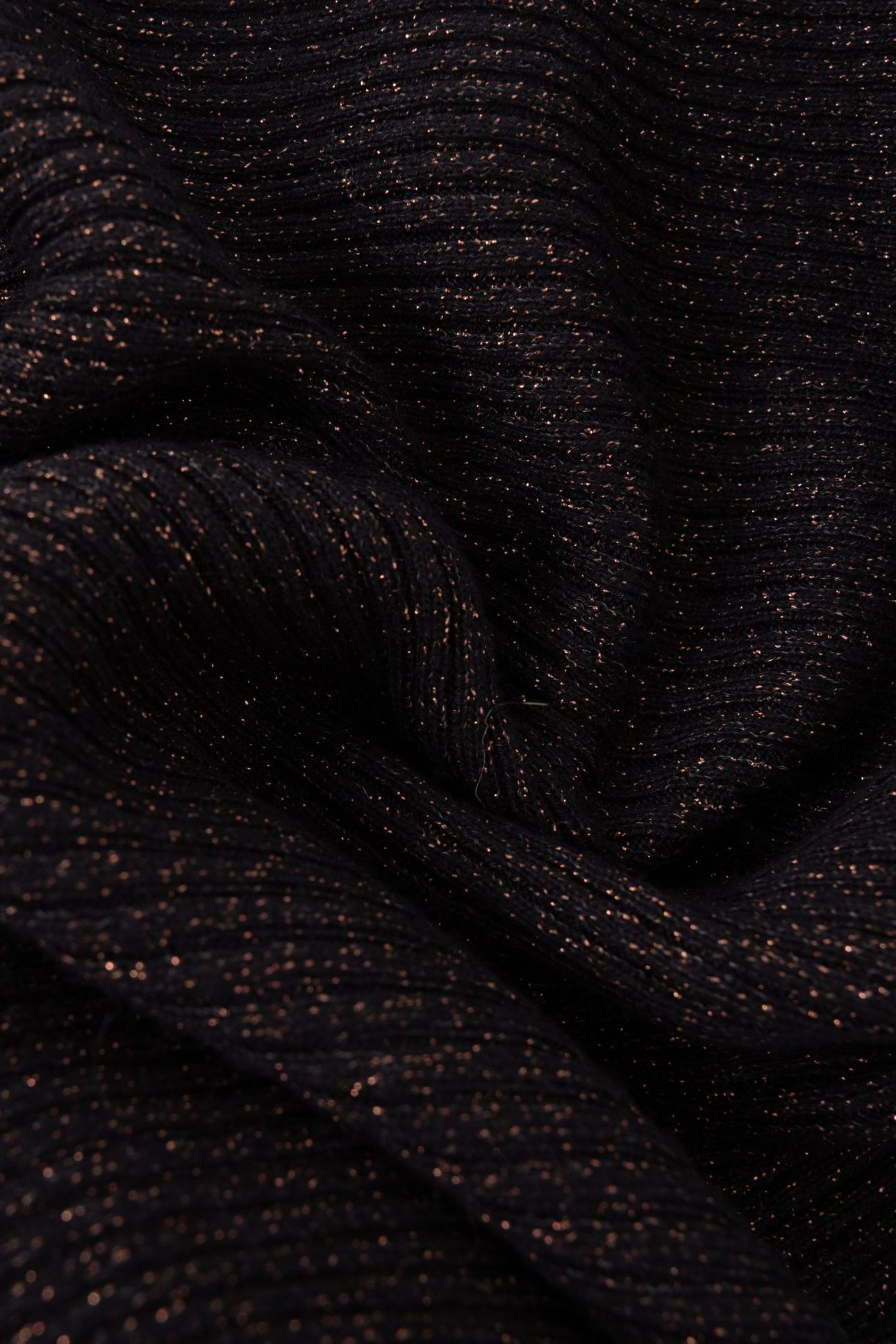 BLACK LUREX KNIT SWEATER WITH RIBBING 8