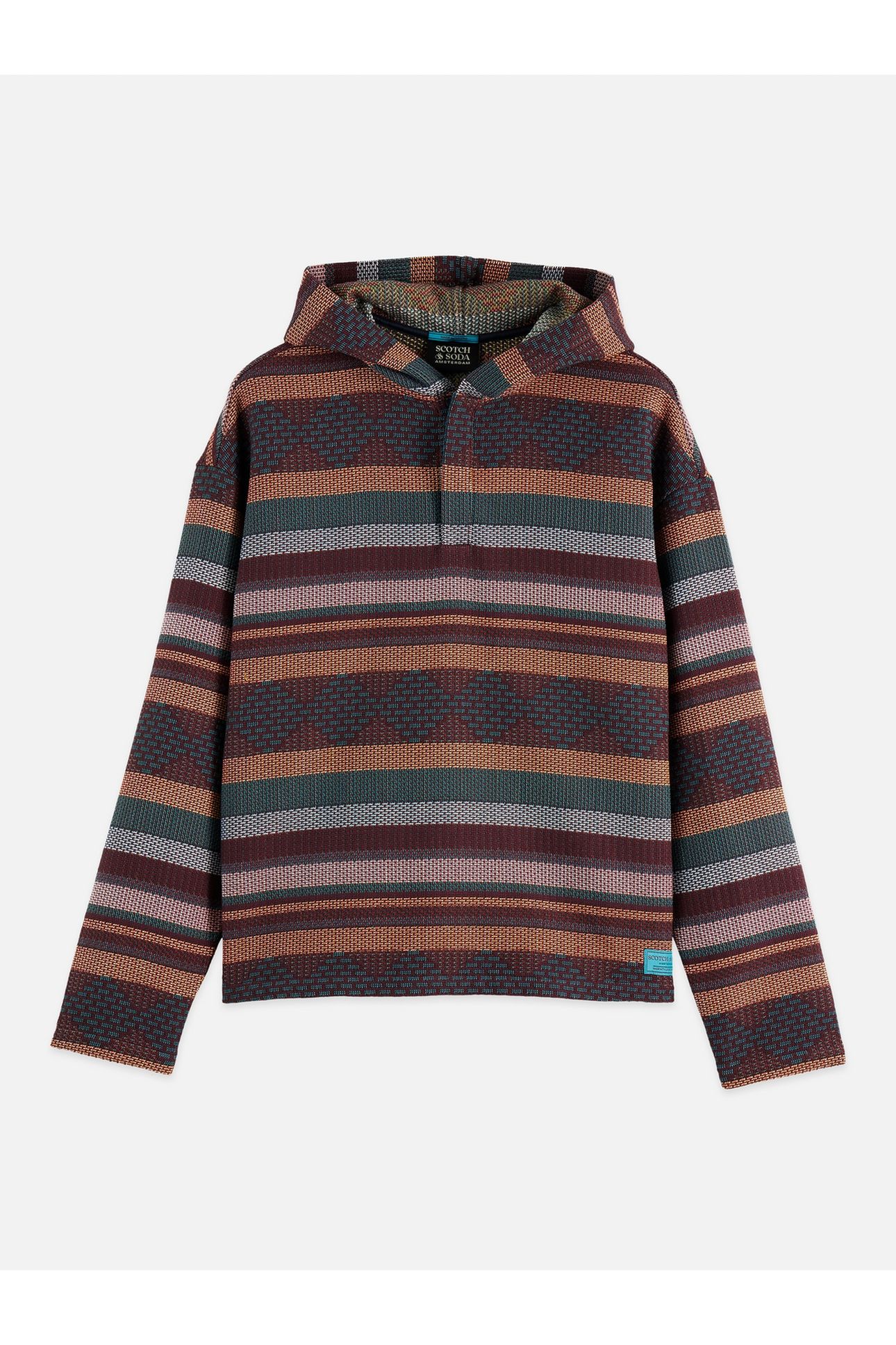 JACQUARD RELAXED-FIT HOODIE NAVY 4