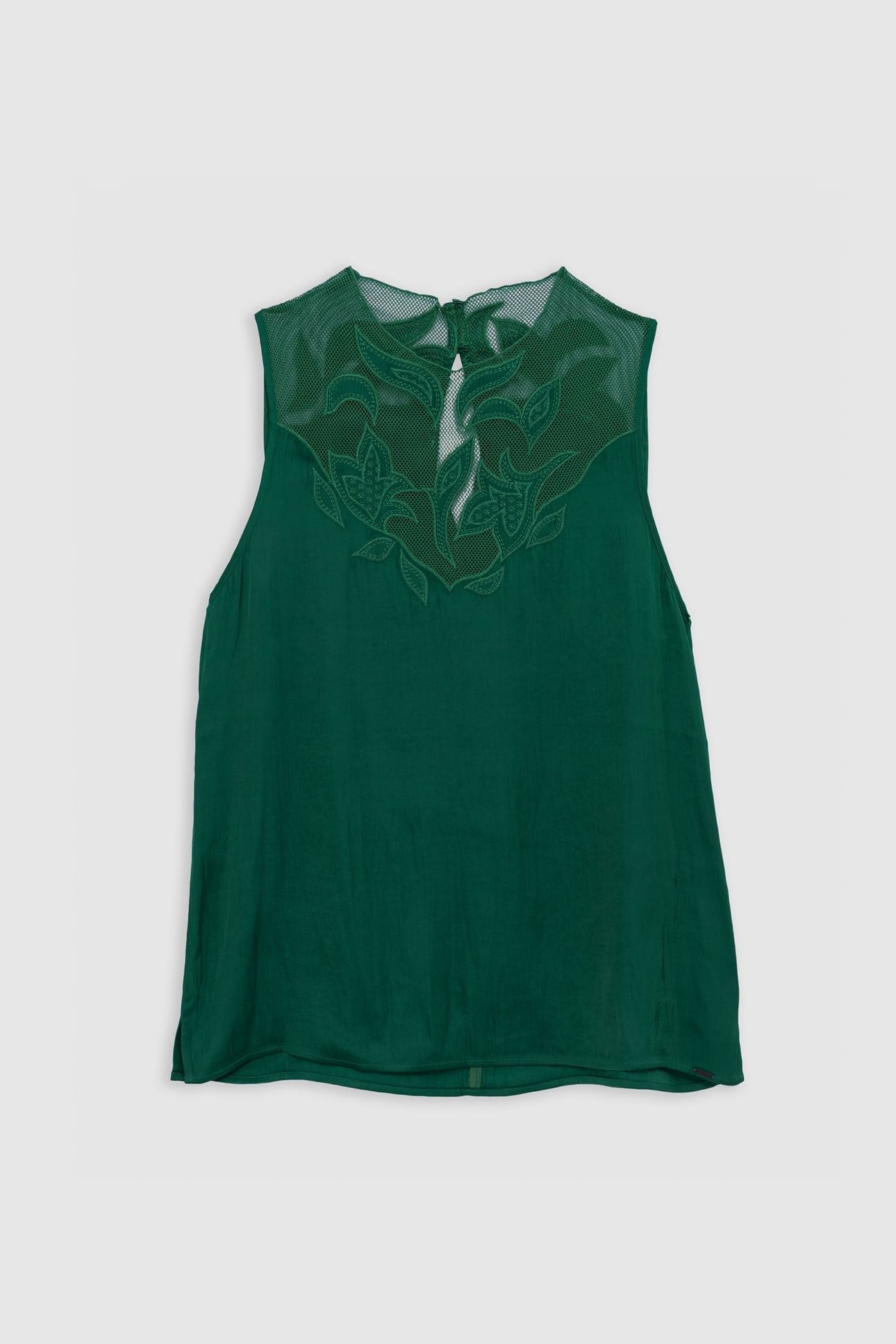 CRUMPLED EMERALD TOP WITH LACE DETAIL 4