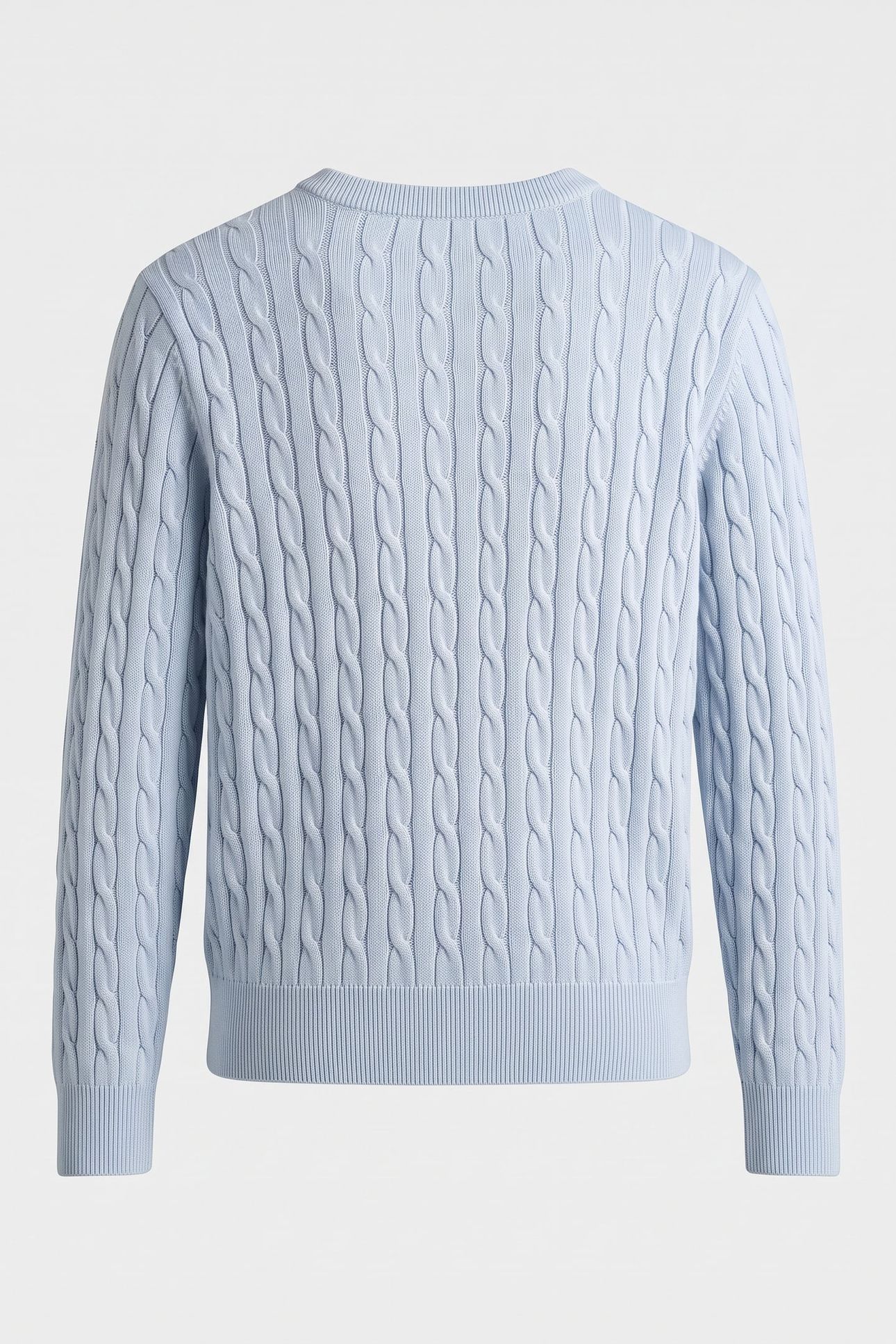 TEEN UNISEX SHIELD COTTON CABLE C-NECK CALMING BLUE 3