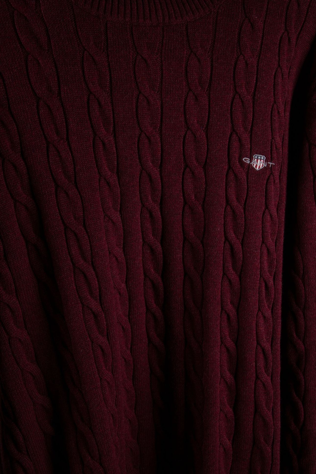 CLASSIC CABLE KNIT SWEATER BORDEAUX MELANGE 5
