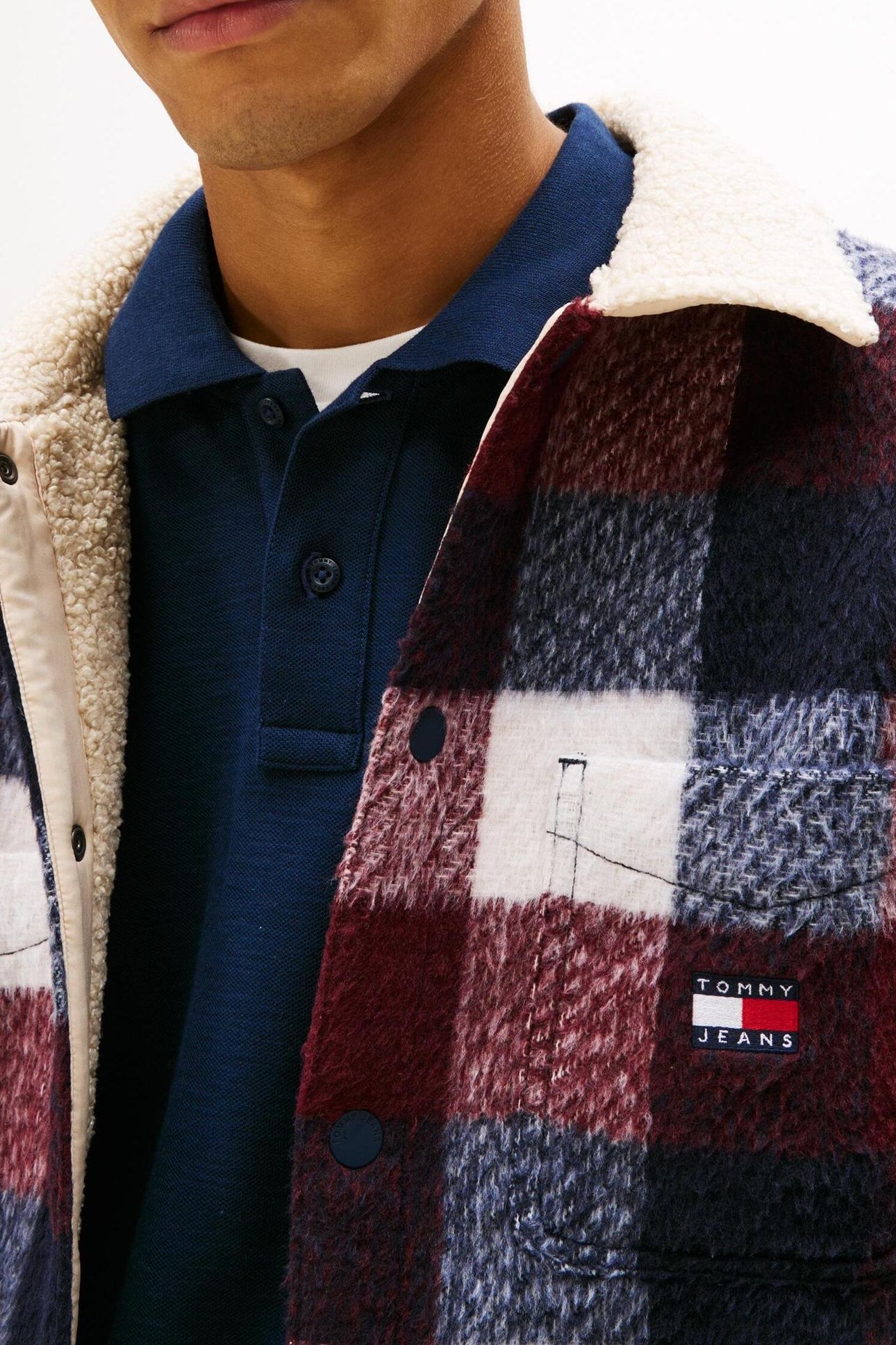 TJM CHECK TEDDY OVERSHIRT DARK NIGHT NAVY/BUFFALO CHECK 4