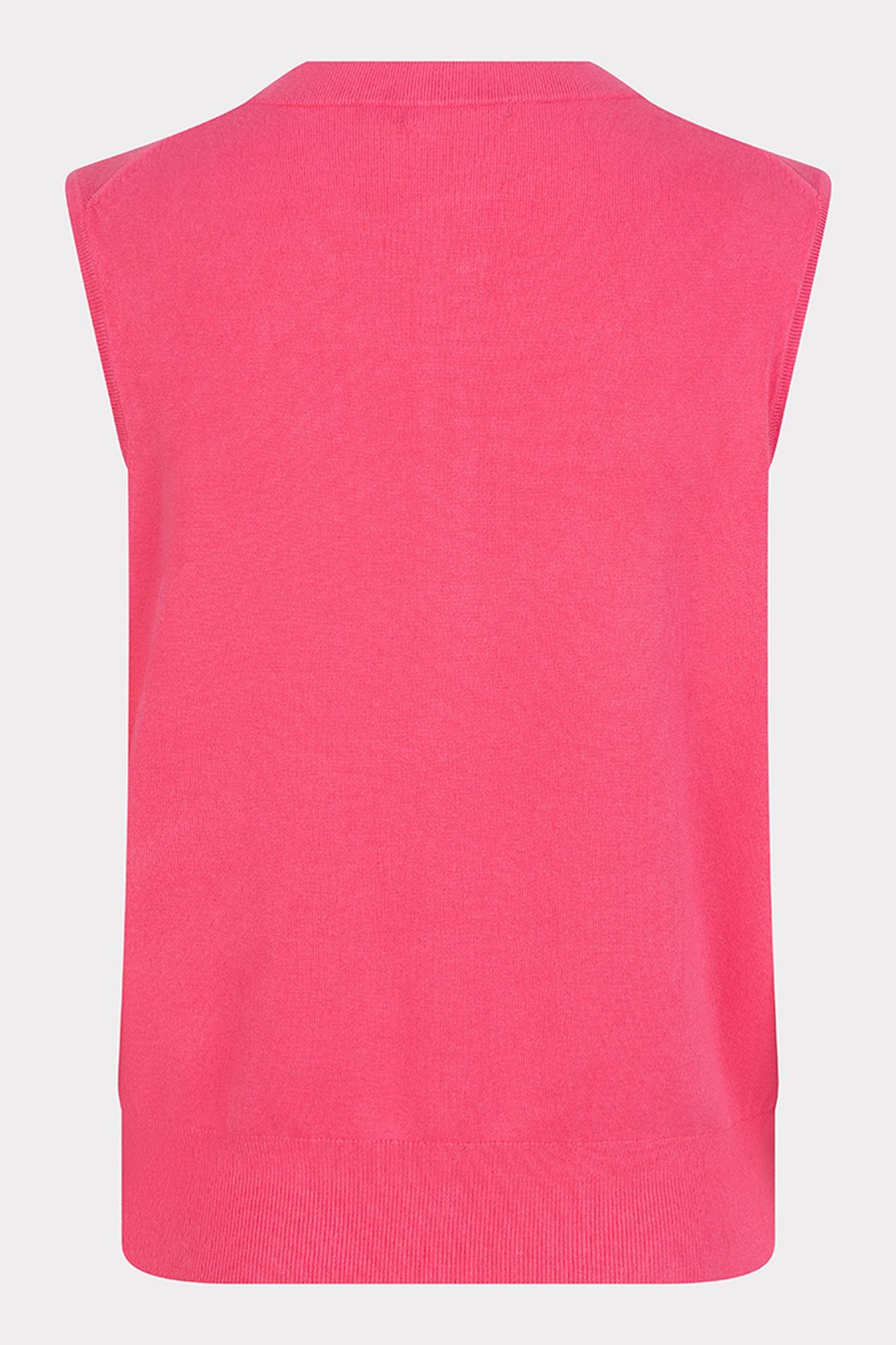 GILET BUTTONS BASIC KNIT FRAMBOISE 5