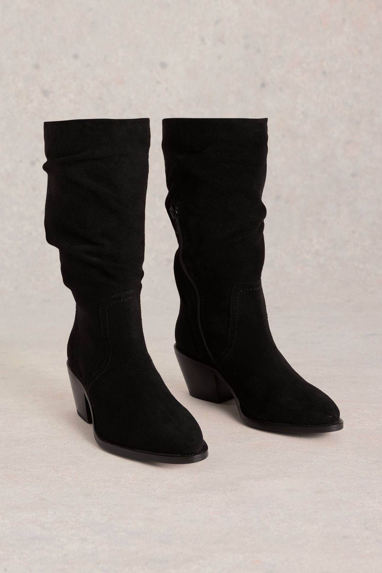 AZALEA SUEDE MID SLOUCH BOOT PURE BLK 2