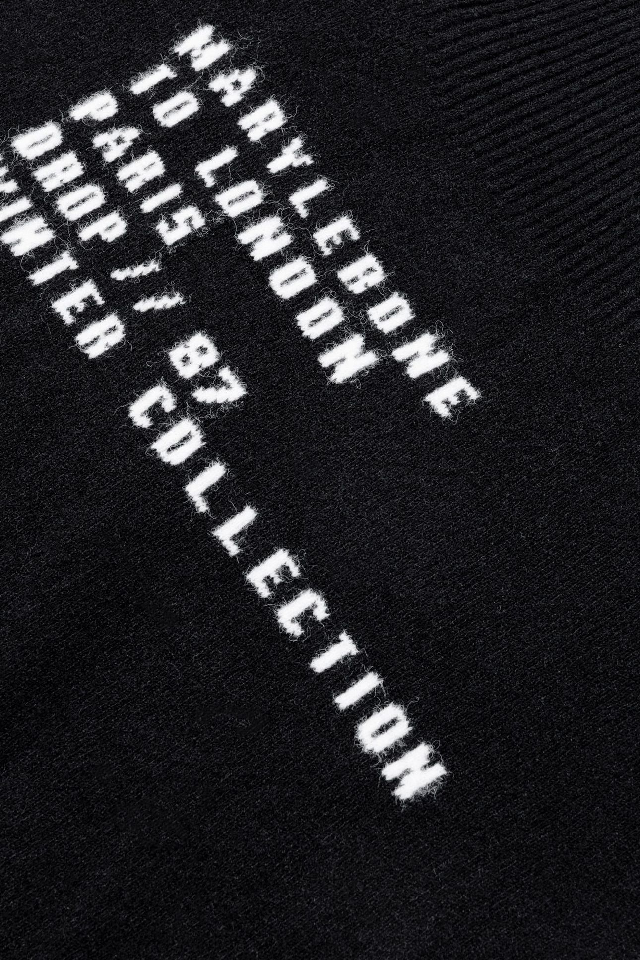 BLACK SLOGAN JACQUARD KNIT PONCHO 6