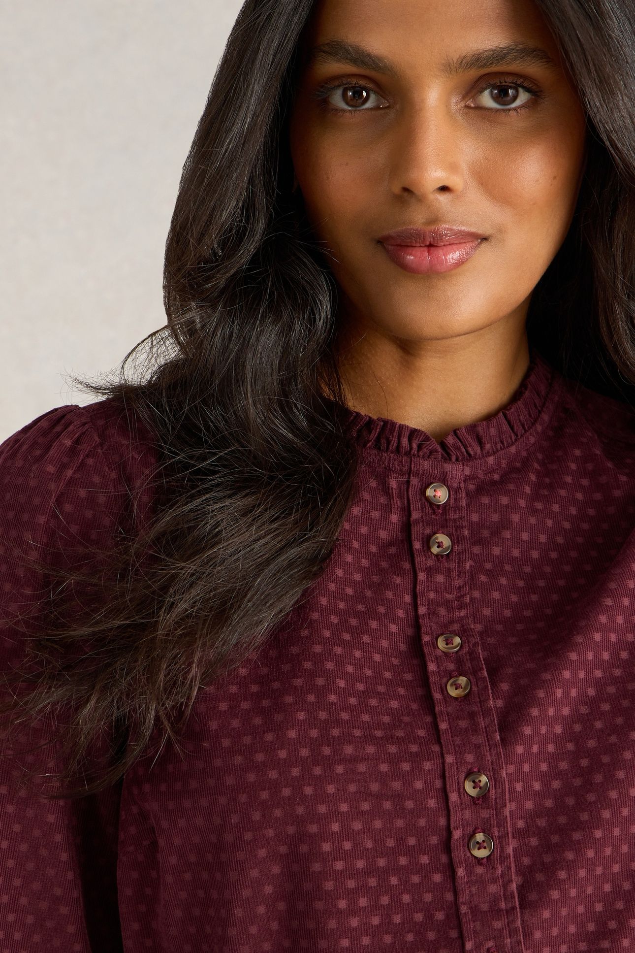 DARIA CORD SPOT SHIRT MID PLUM 4