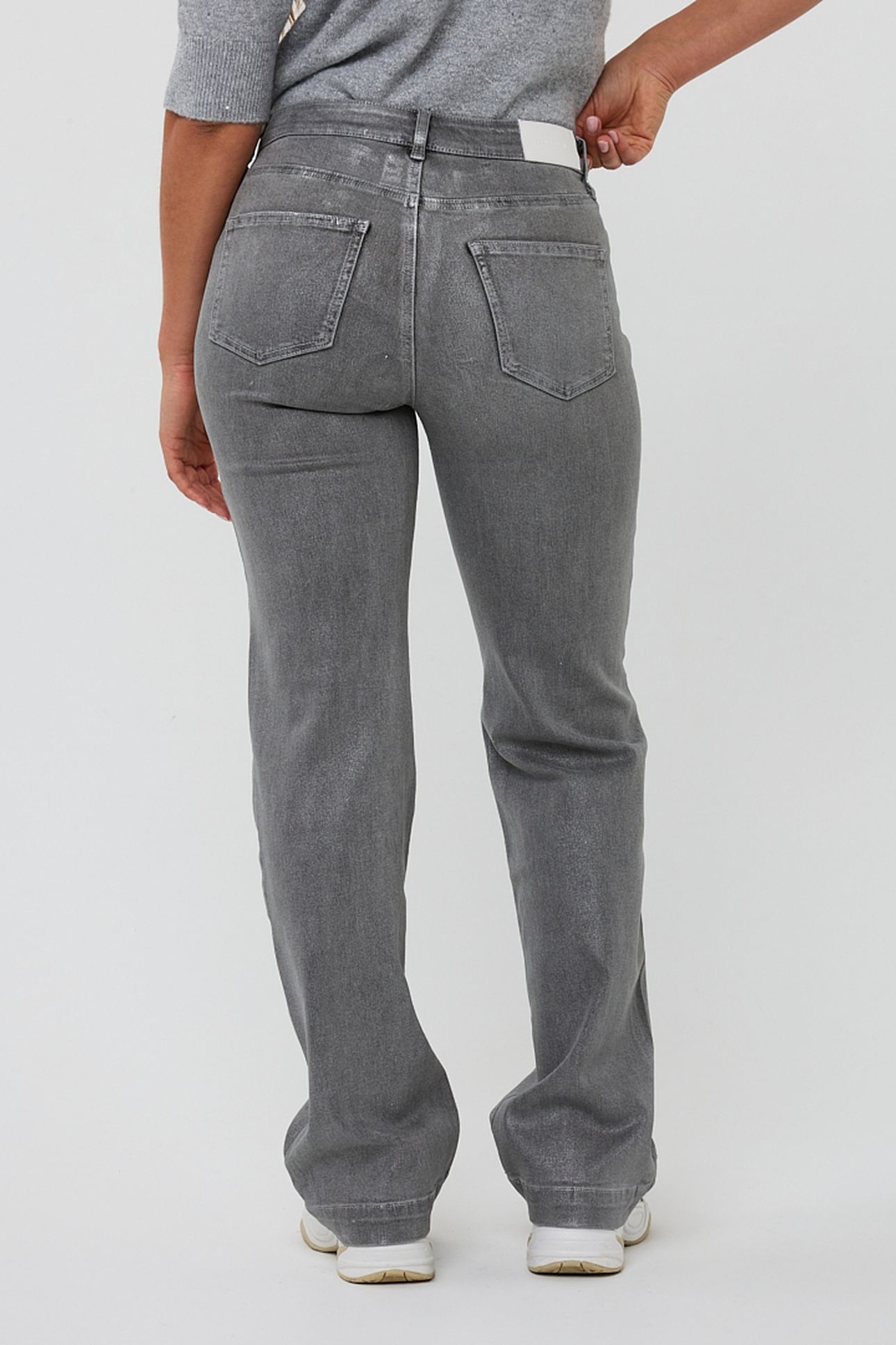 TROUSERS STRAIGHT METALLIC GREY 7