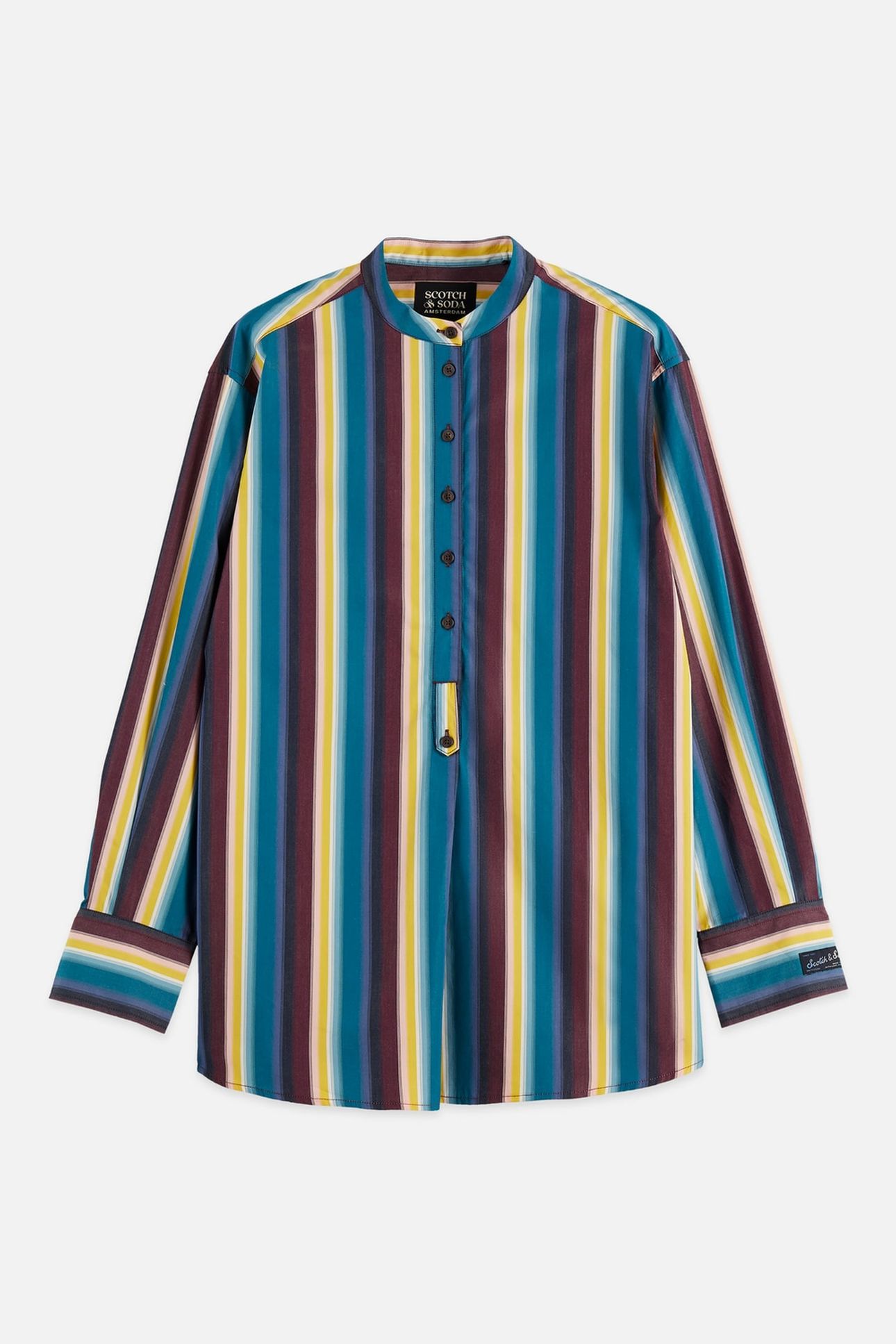 RELAXED-FIT STRIPED SHIRT EL COSMICO STRIPE DEEP LAGOON 3