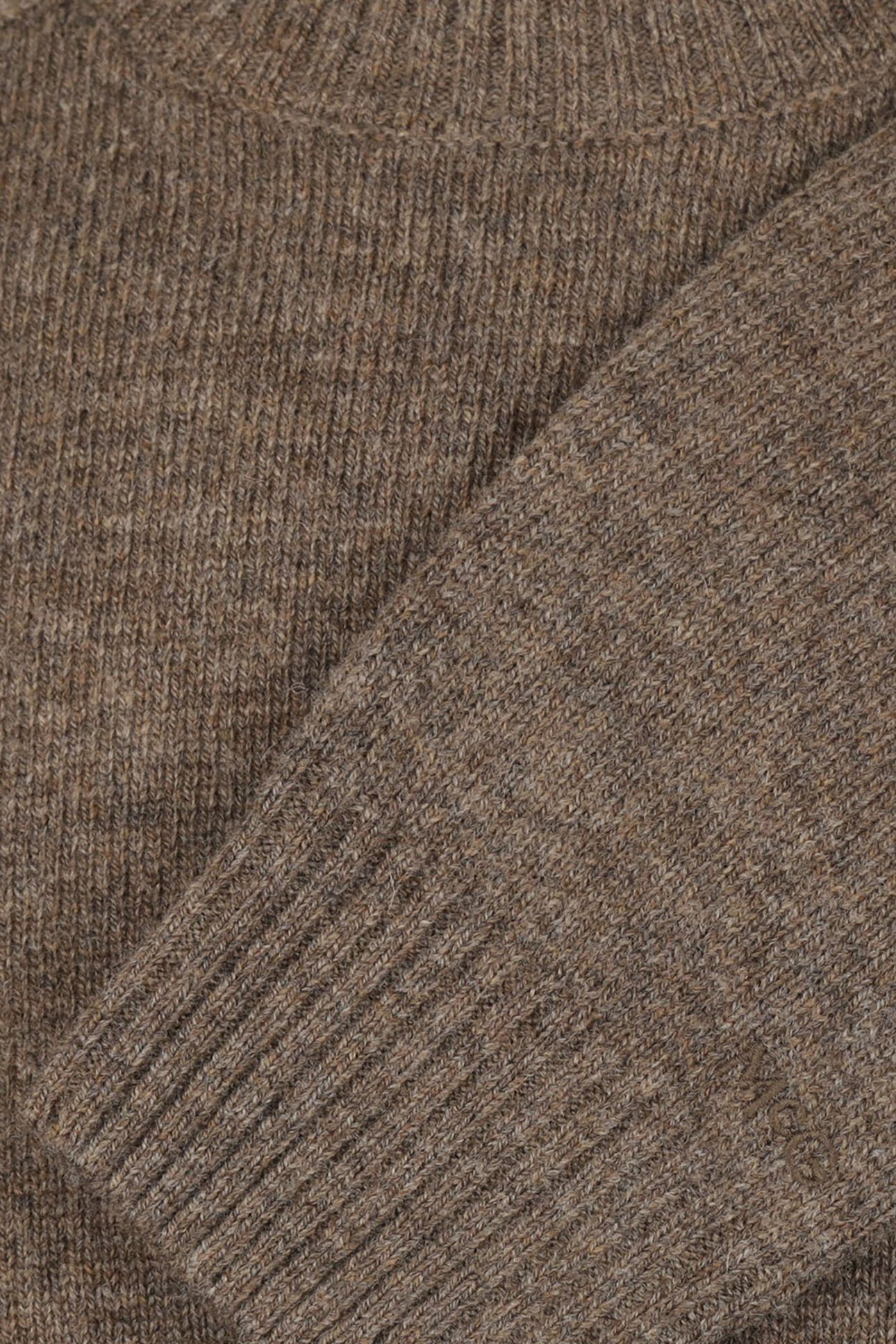 LAMBSWOOL CREW NECK SWEATER CHOCOLATE BROWN 3
