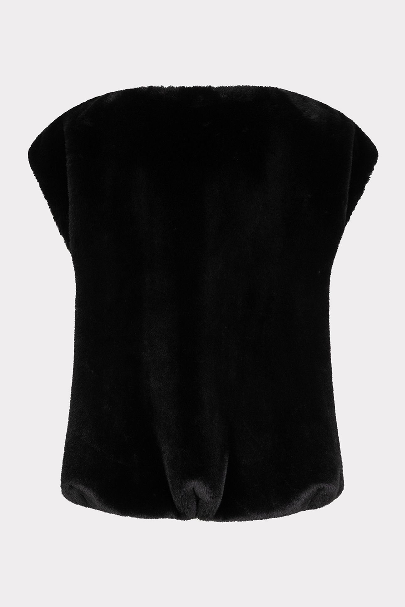 BODYWARMER FAKE FUR BLACK 6