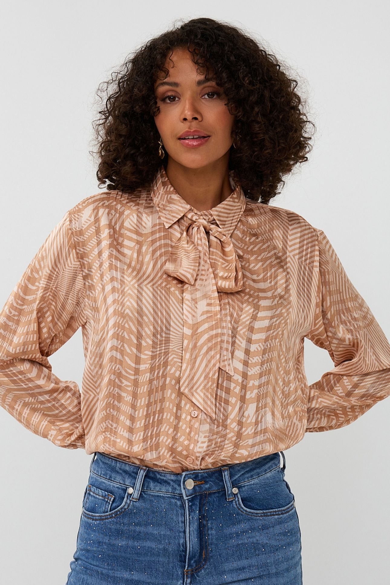 BLOUSE BOW PEACEFUL PRINT 1