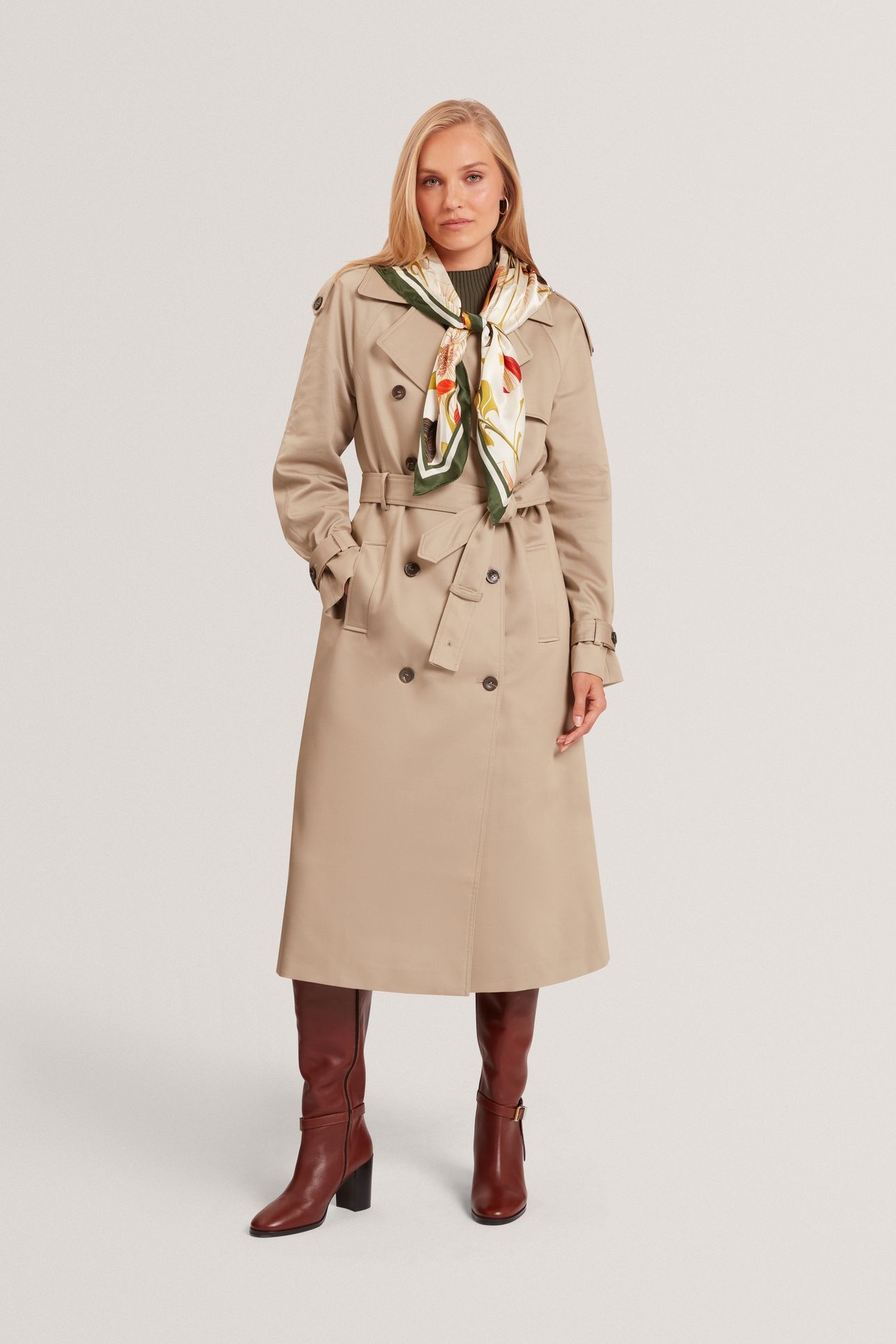 KINMO MIDI TRENCH COAT KHAKI 1