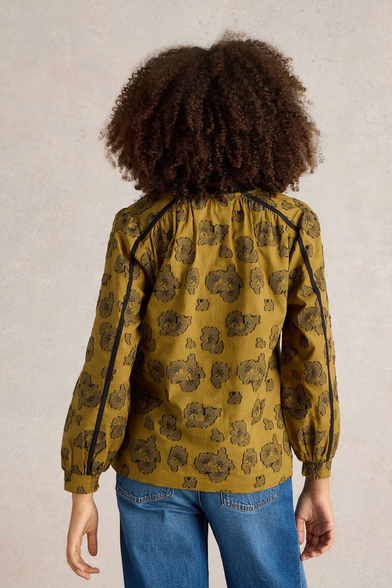 FAWN JACQUARD TOP GREEN MLT 4