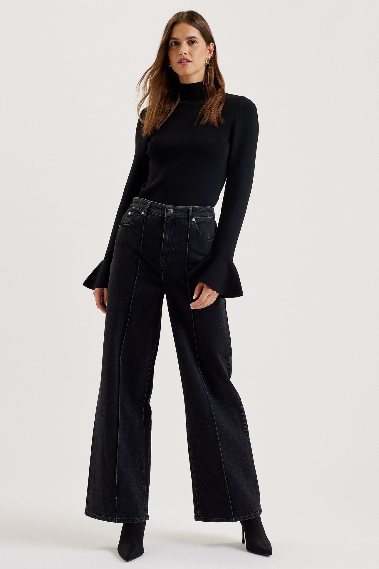 SUKIKO WIDE LEG JEANS BLACK 1